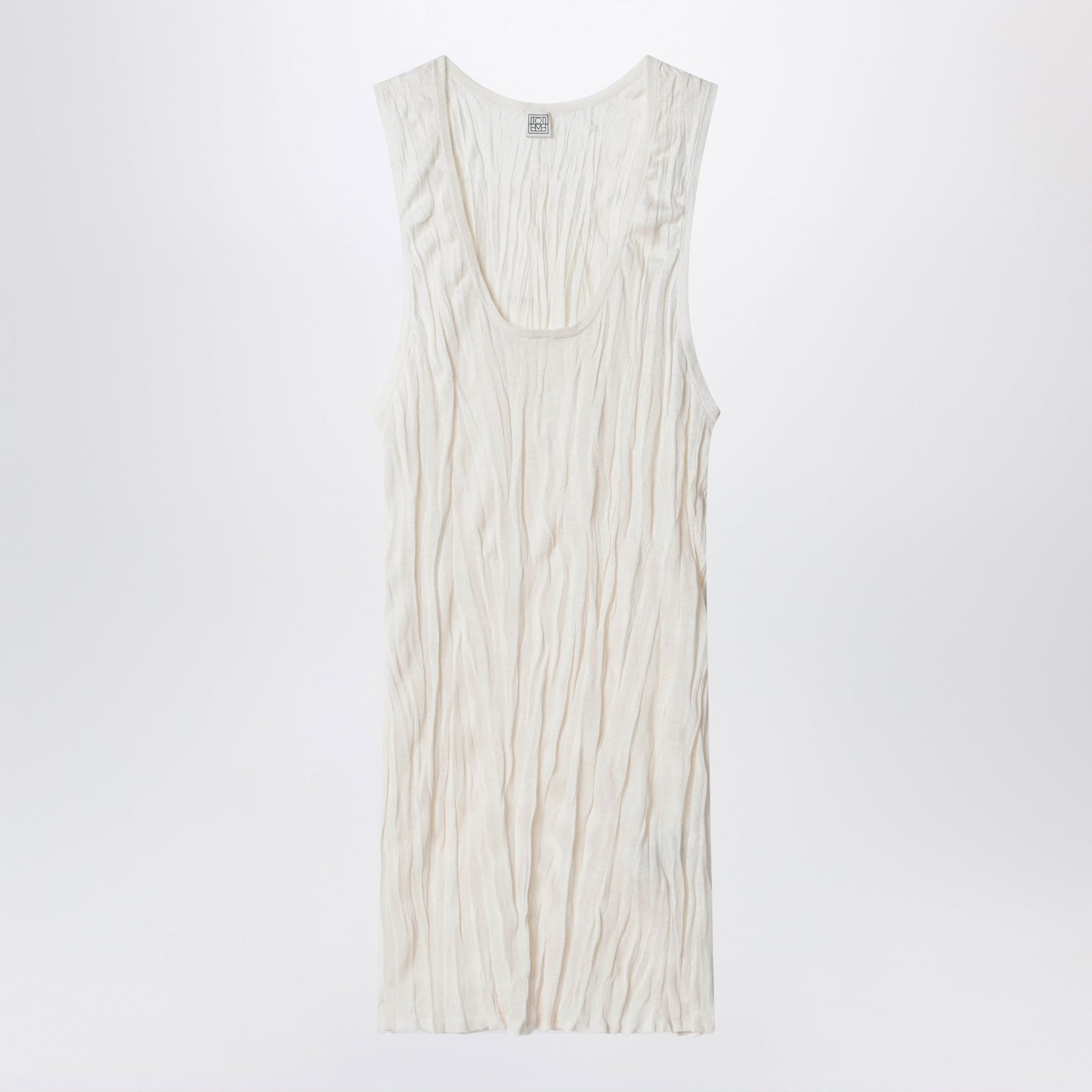 Toteme Long Light Apricot Crinkled Knit Top Women TOTEME