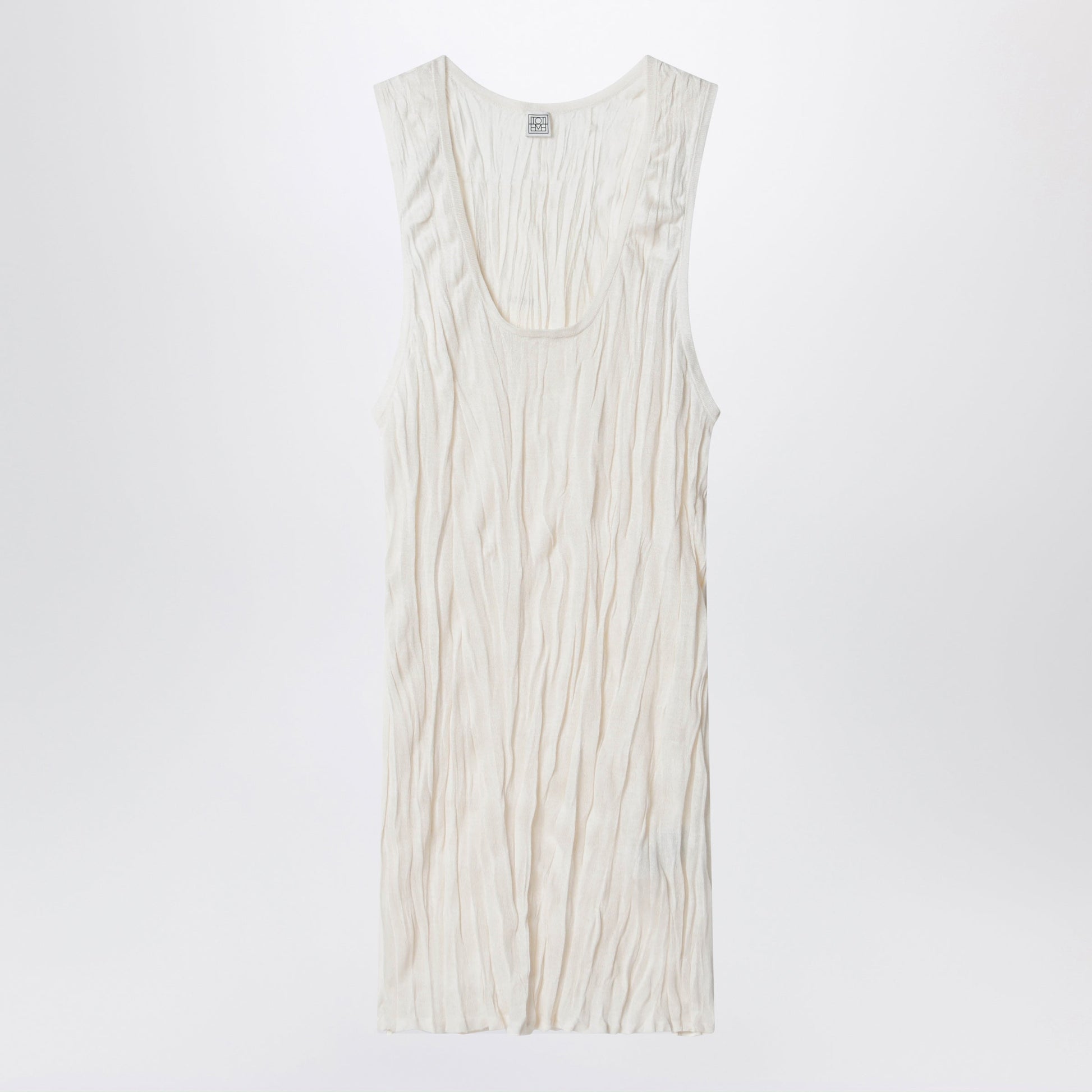 Toteme Long Light Apricot Crinkled Knit Top Women TOTEME