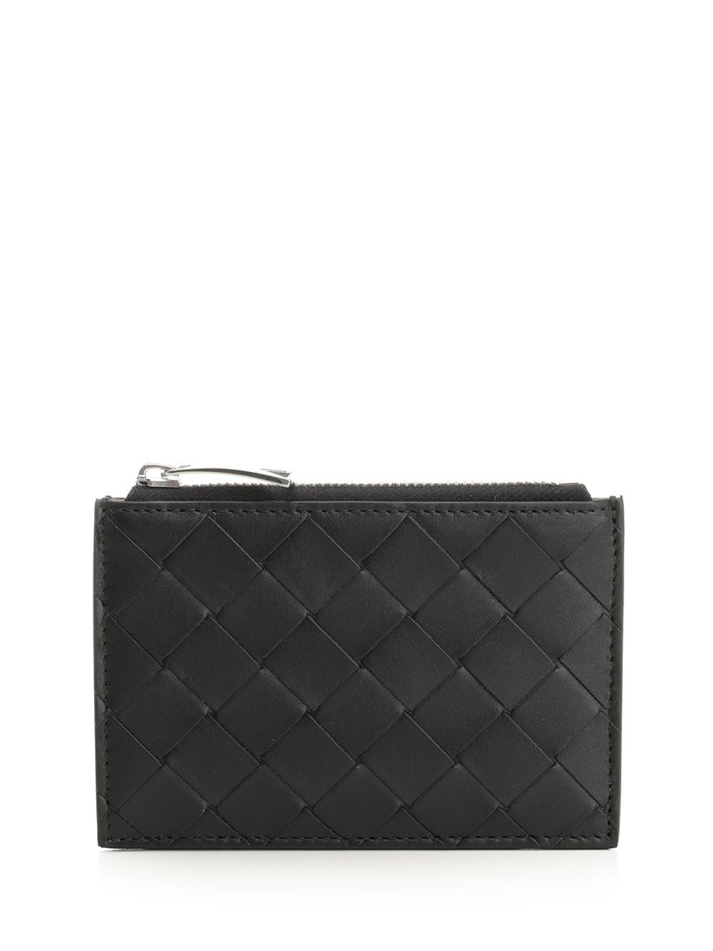 Bottega Veneta Men Woven Card Holder With Zip BOTTEGA VENETA