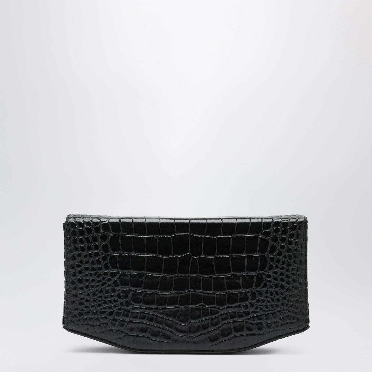 Toteme Clip Croc-Embossed Leather Shoulder Bag In Black Women TOTEME