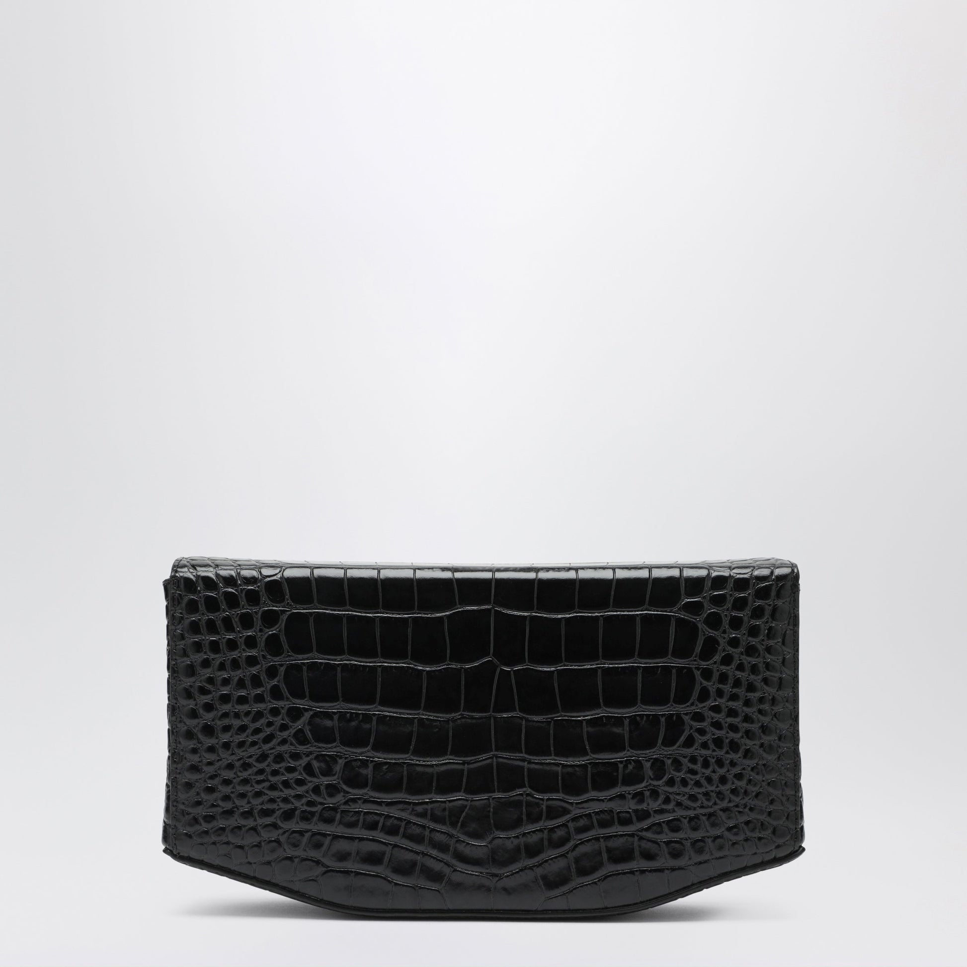 Toteme Clip Croc-Embossed Leather Shoulder Bag In Black Women TOTEME