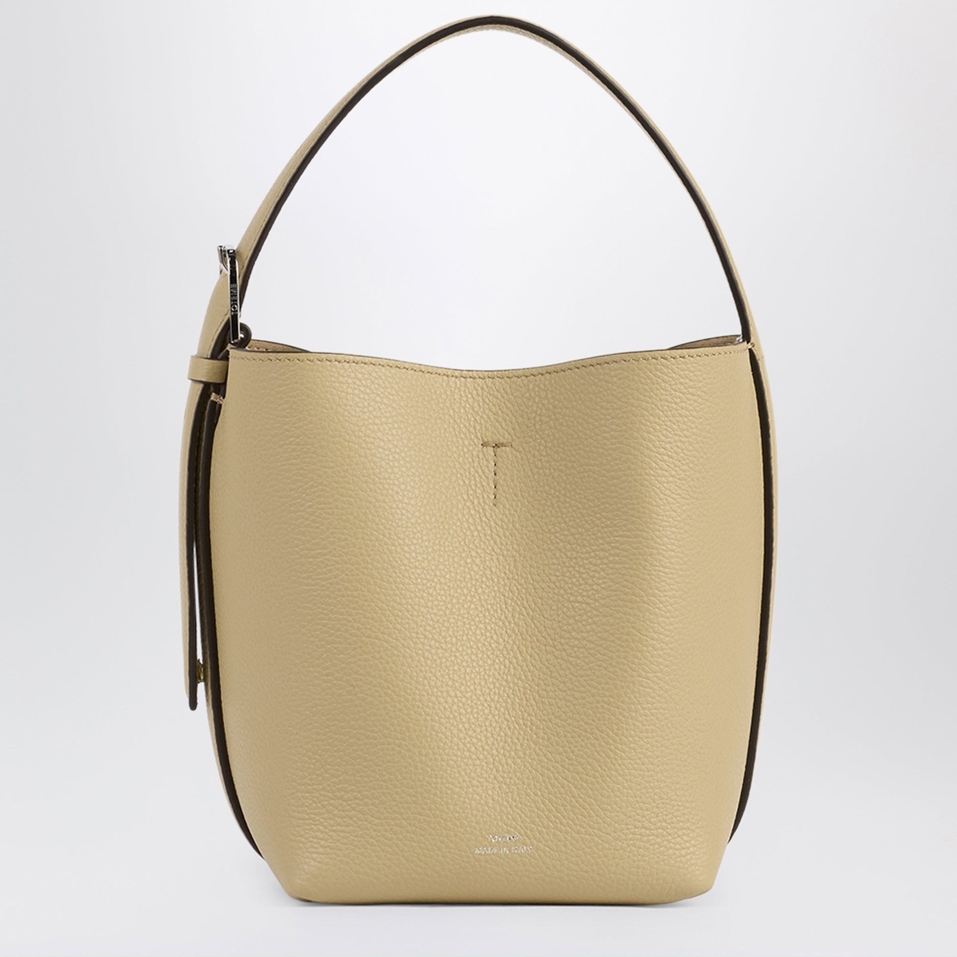 Toteme Small Beige Belted Tote Bag In Leather Women TOTEME