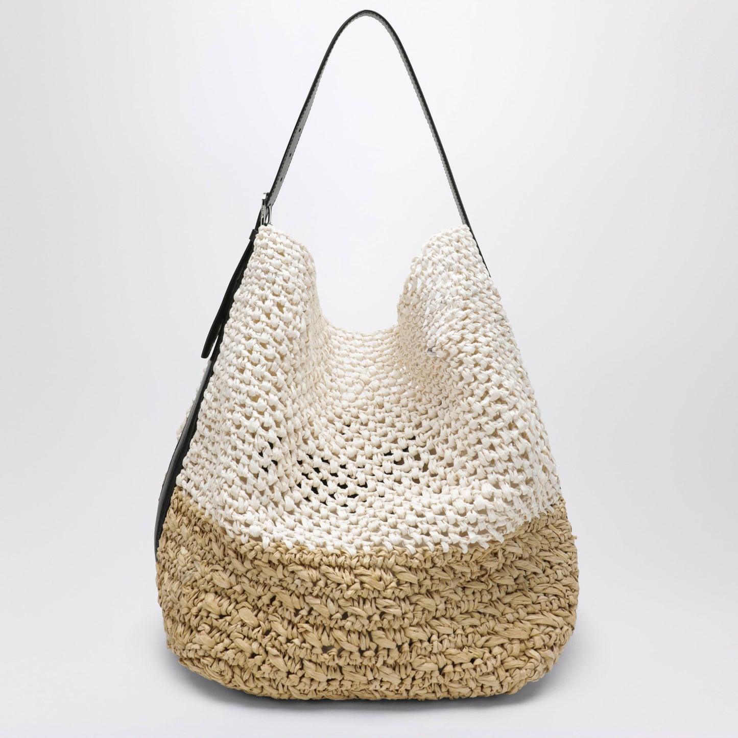 Toteme Tote Bag With Belt Detail In Ecru Raffia Women TOTEME