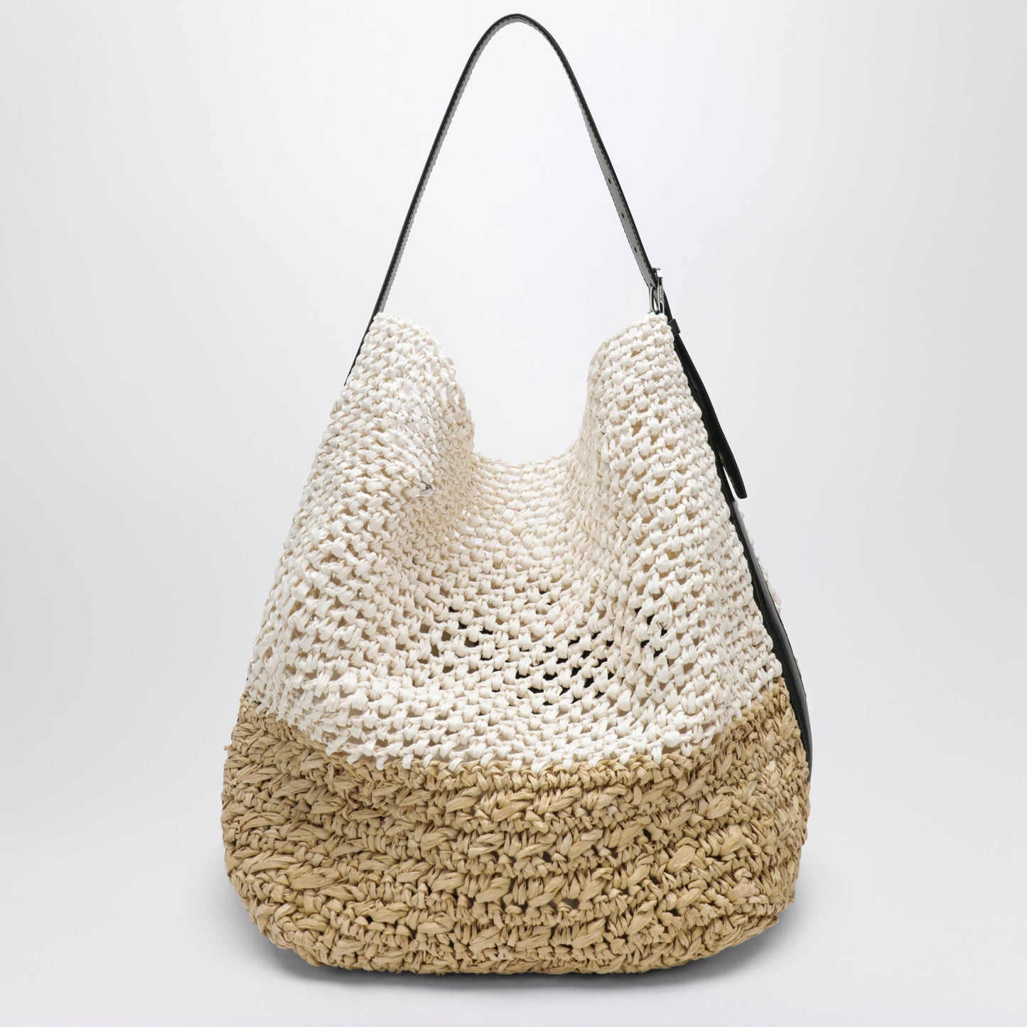 Toteme Tote Bag With Belt Detail In Ecru Raffia Women TOTEME