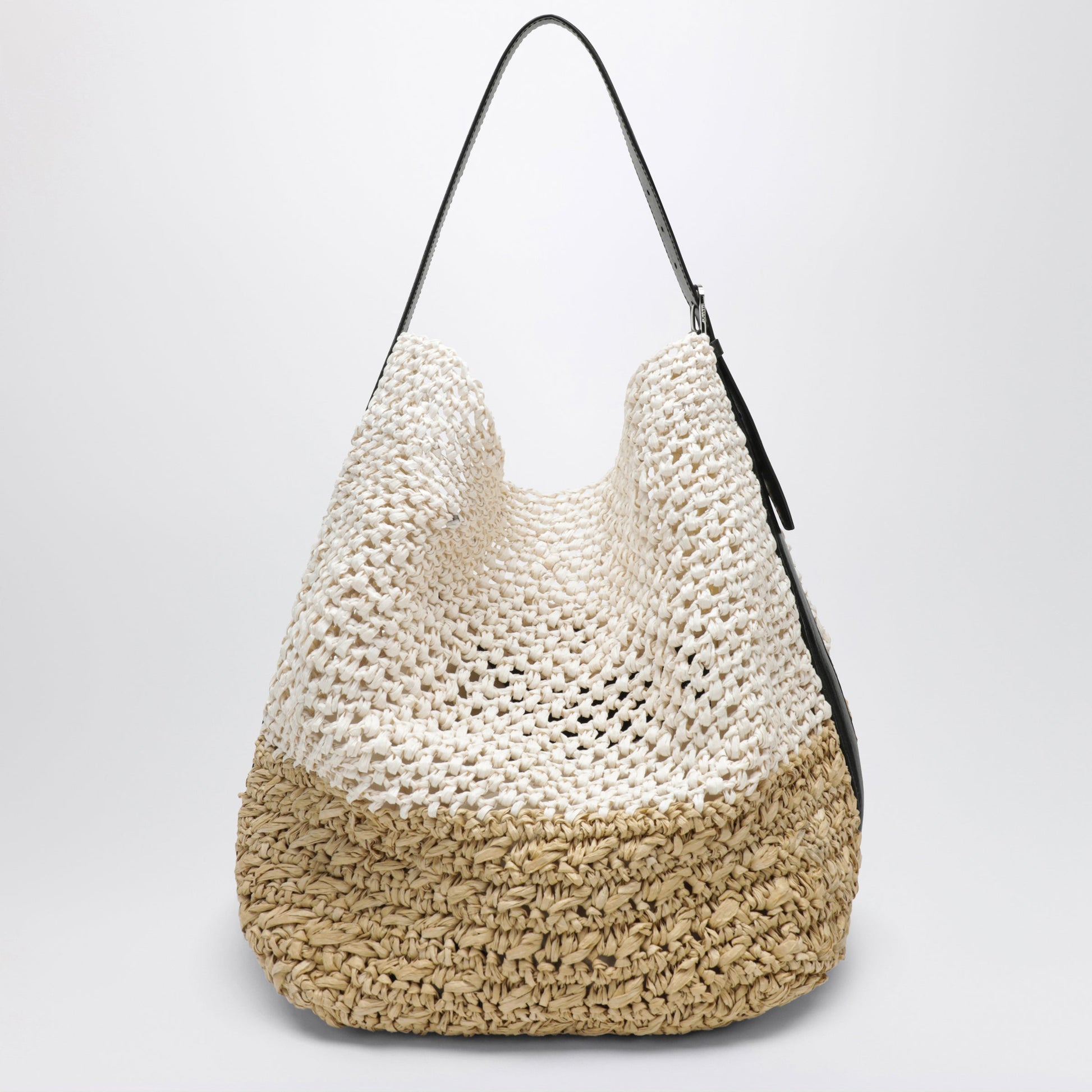 Toteme Tote Bag With Belt Detail In Ecru Raffia Women TOTEME