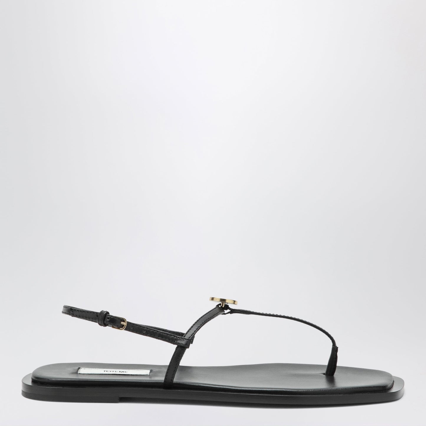 Toteme Black Nappa T-Strap Sandals Women TOTEME