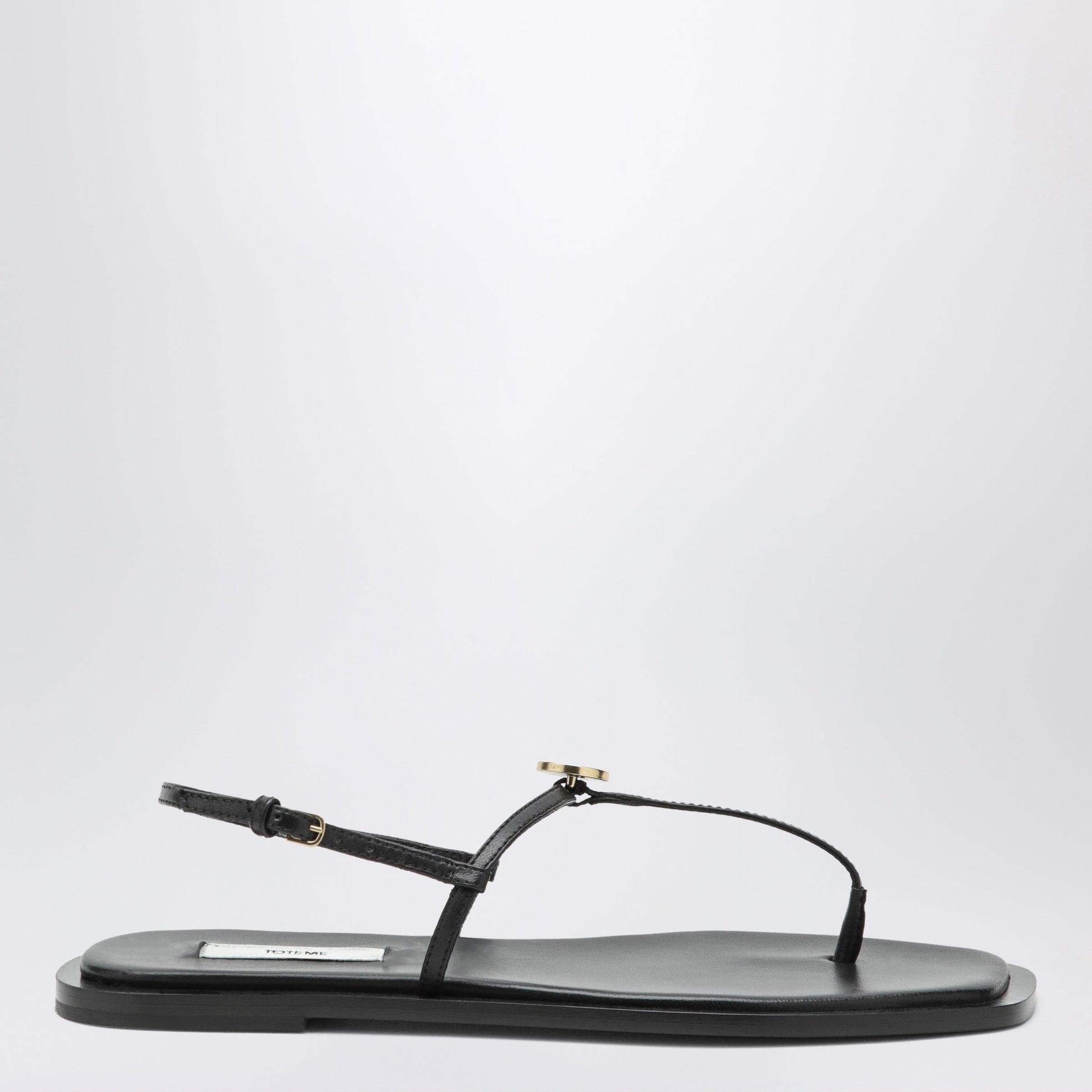 Toteme Black Nappa T-Strap Sandals Women TOTEME