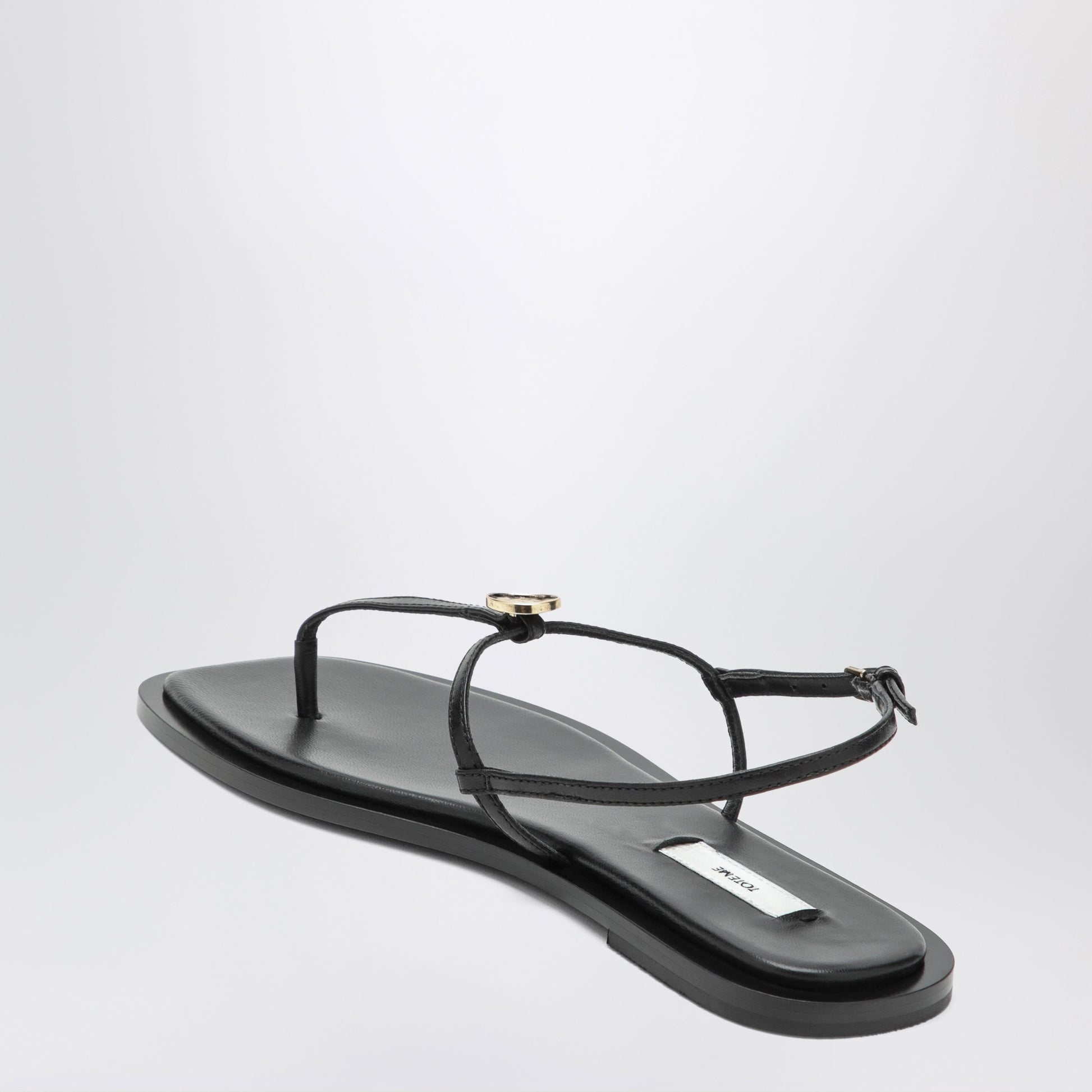 Toteme Black Nappa T-Strap Sandals Women TOTEME