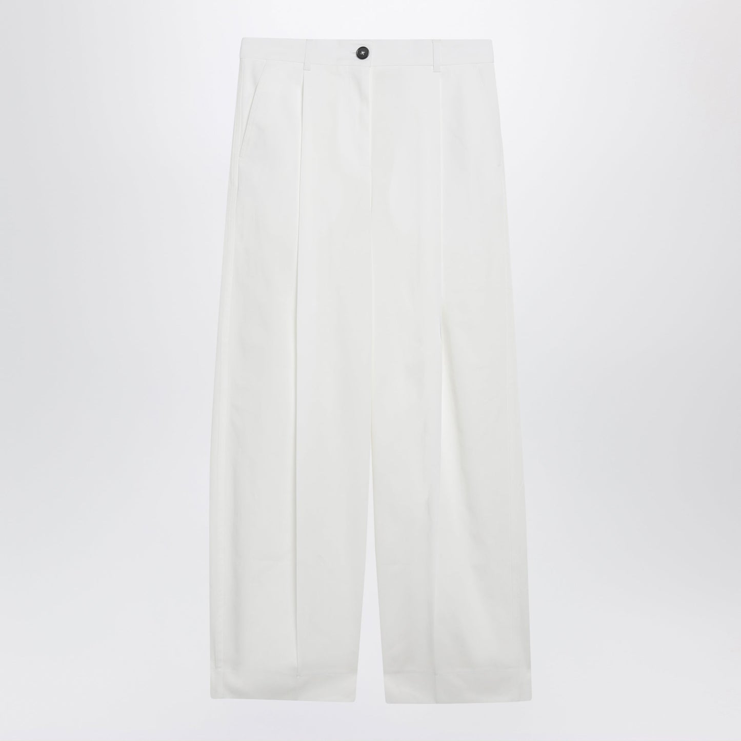 Toteme Single-Pleat Organic Cotton Trousers In White Women TOTEME