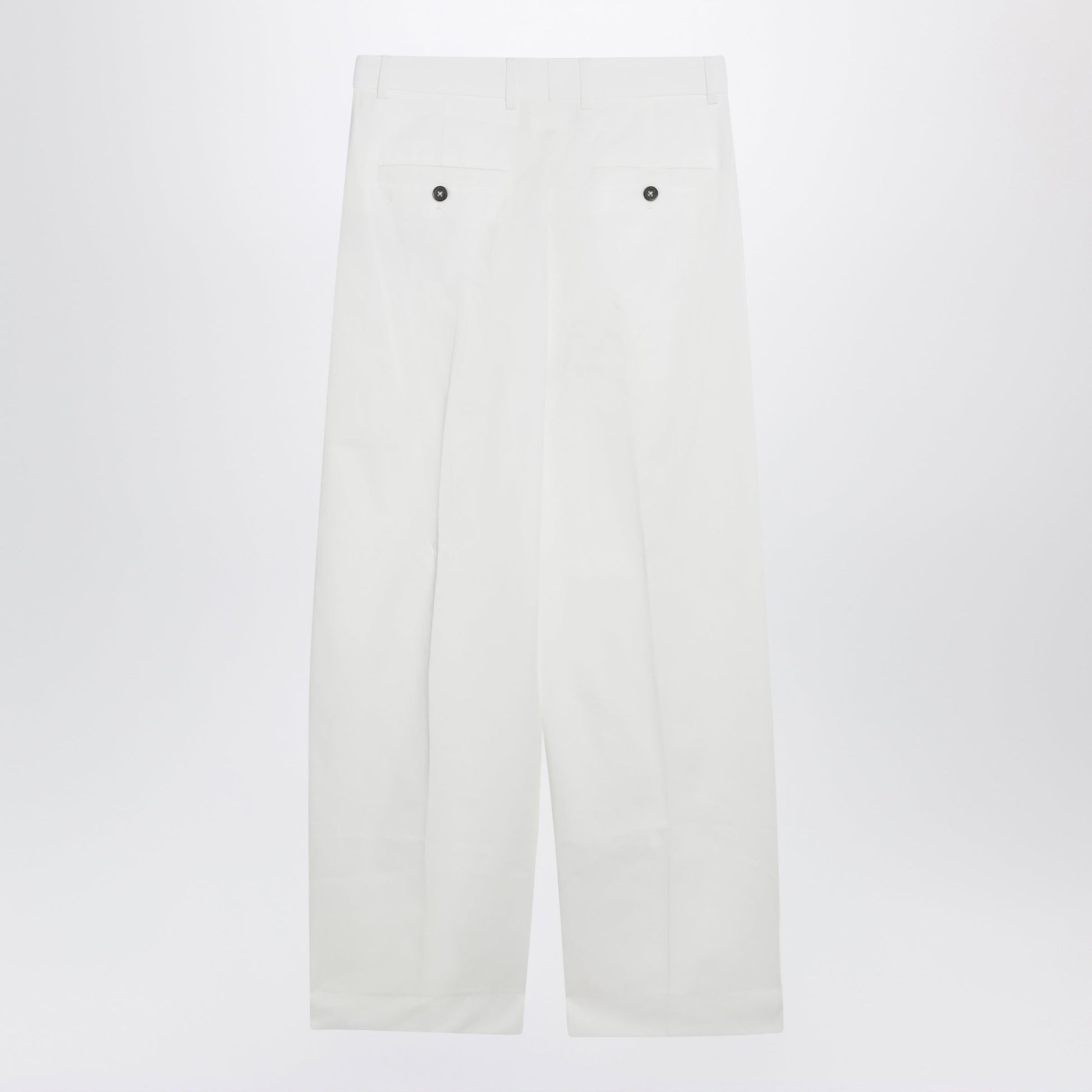 Toteme Single-Pleat Organic Cotton Trousers In White Women TOTEME