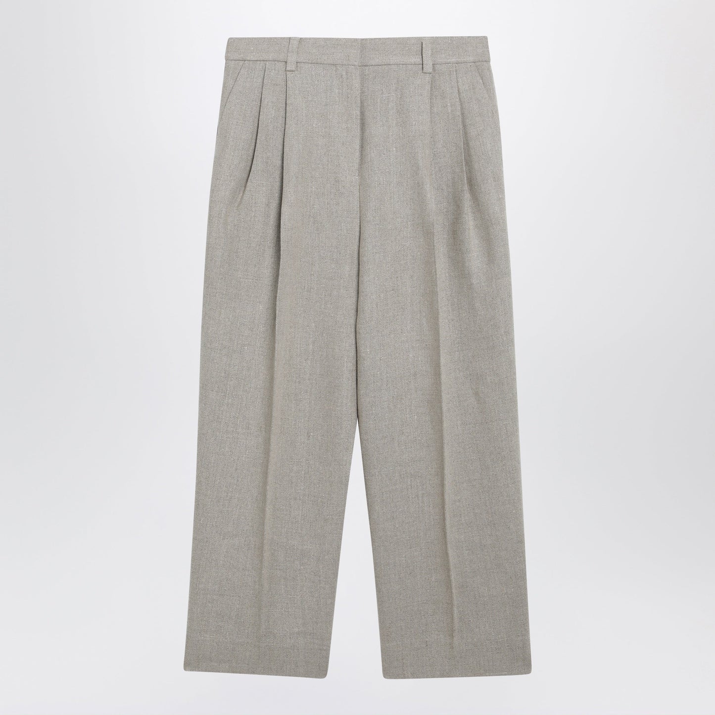 Toteme Beige High-Waisted Linen Shorts Women TOTEME