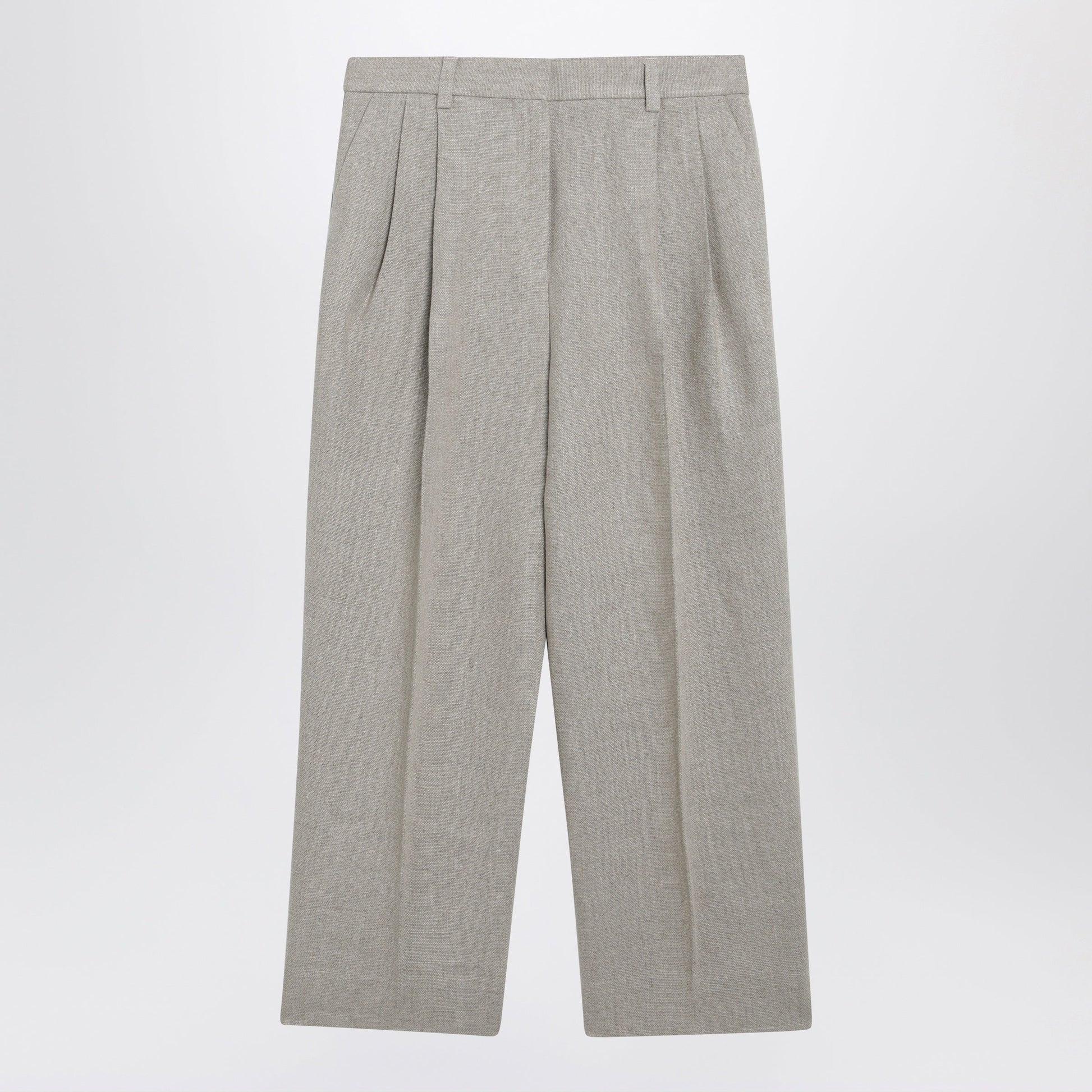 Toteme Beige High-Waisted Linen Shorts Women TOTEME