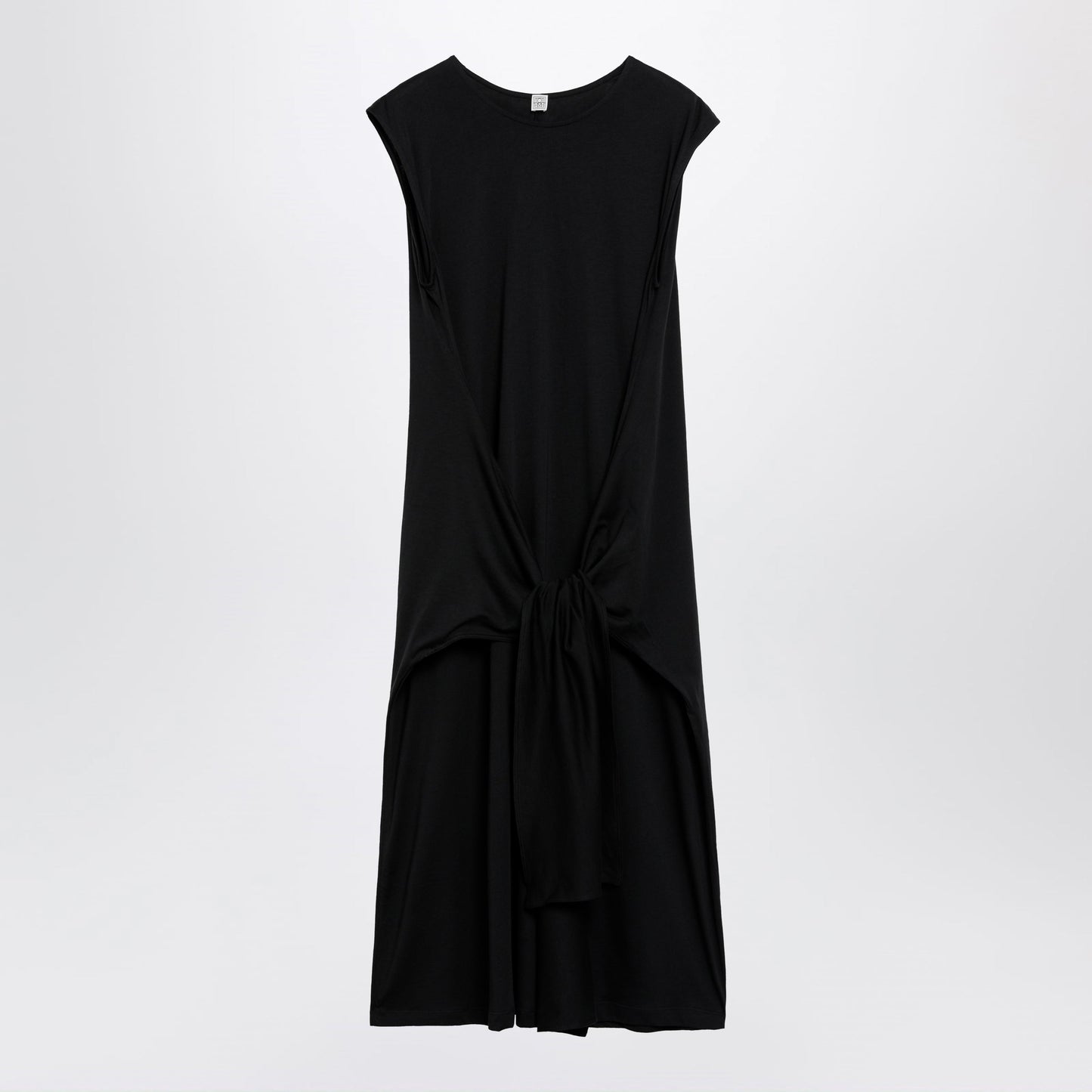 Toteme Maxi Jersey Dress With Belt In Black Cotton Women TOTEME