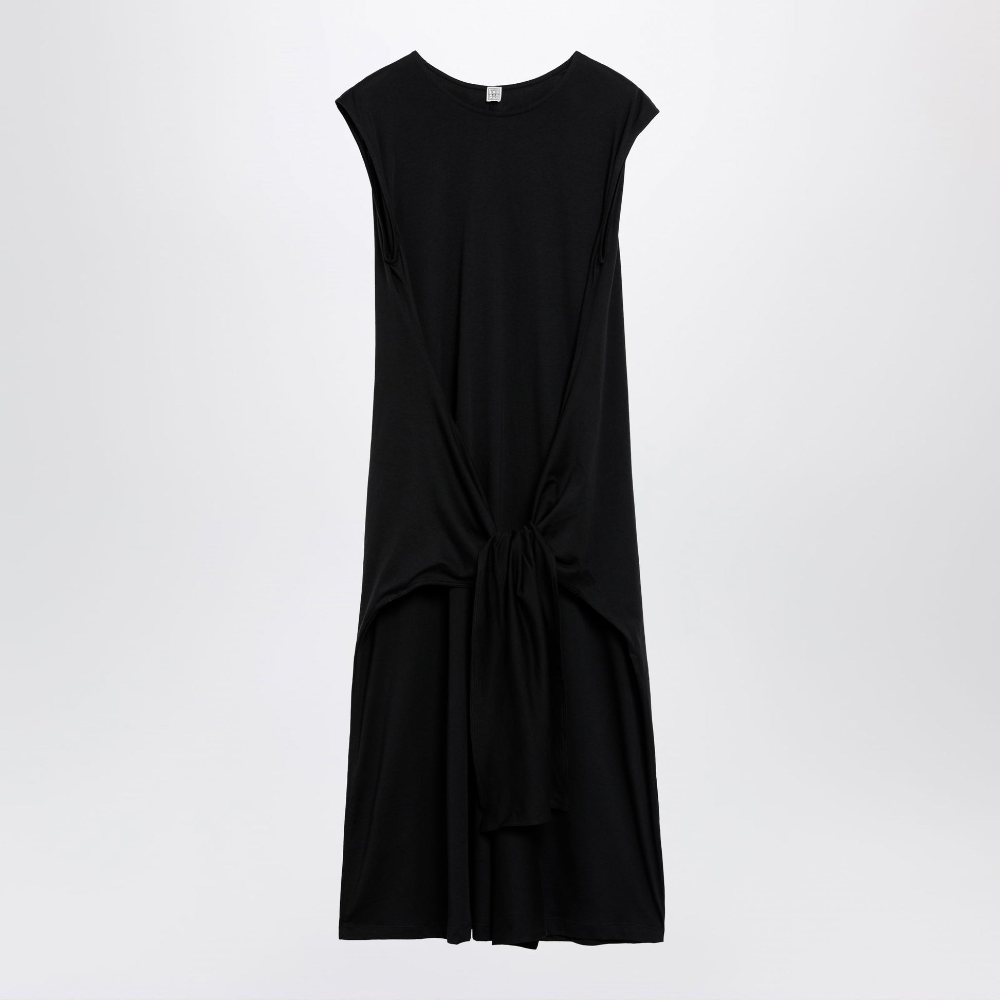 Toteme Maxi Jersey Dress With Belt In Black Cotton Women TOTEME