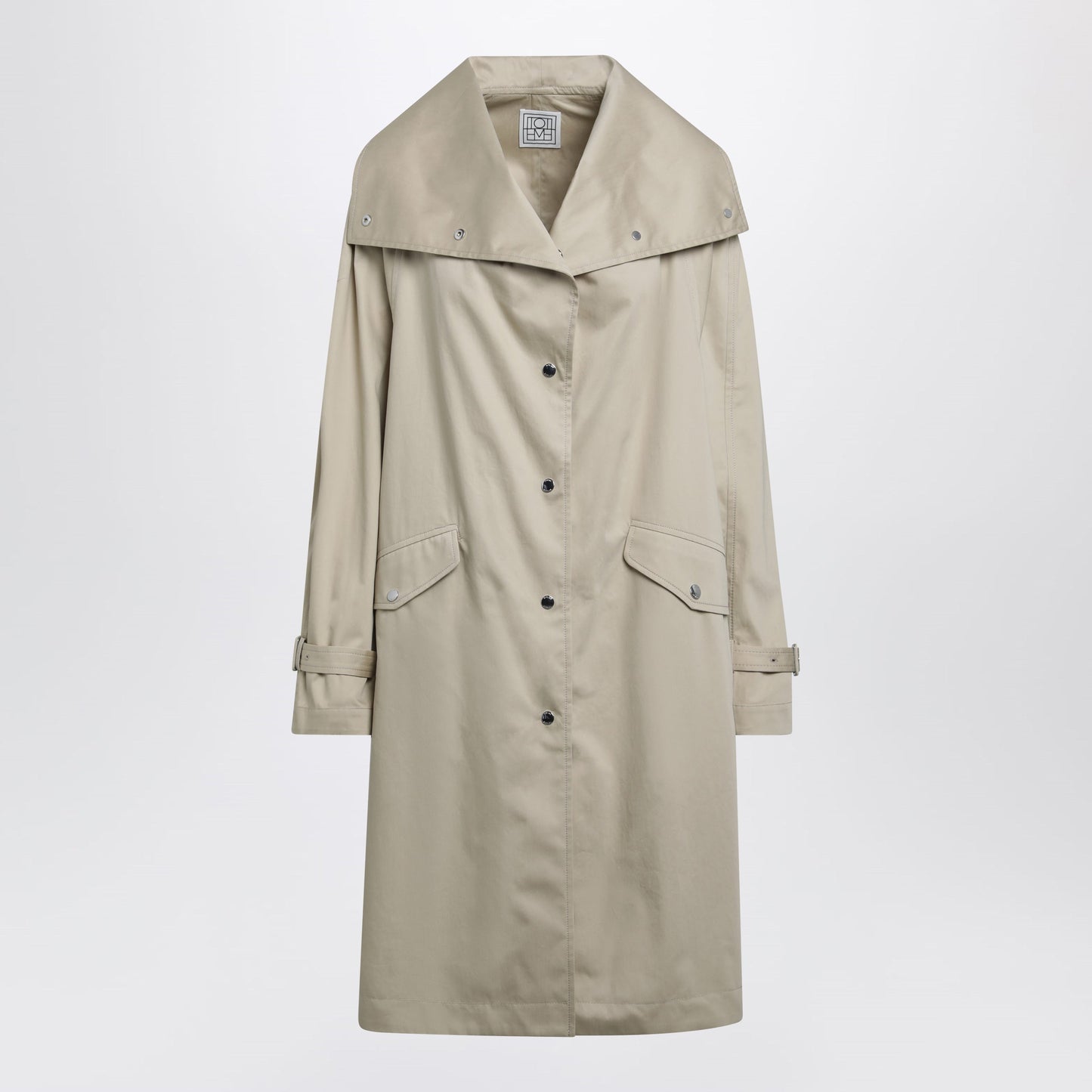 Toteme Oversize Organic Cotton Trench Coat In Beige Women TOTEME