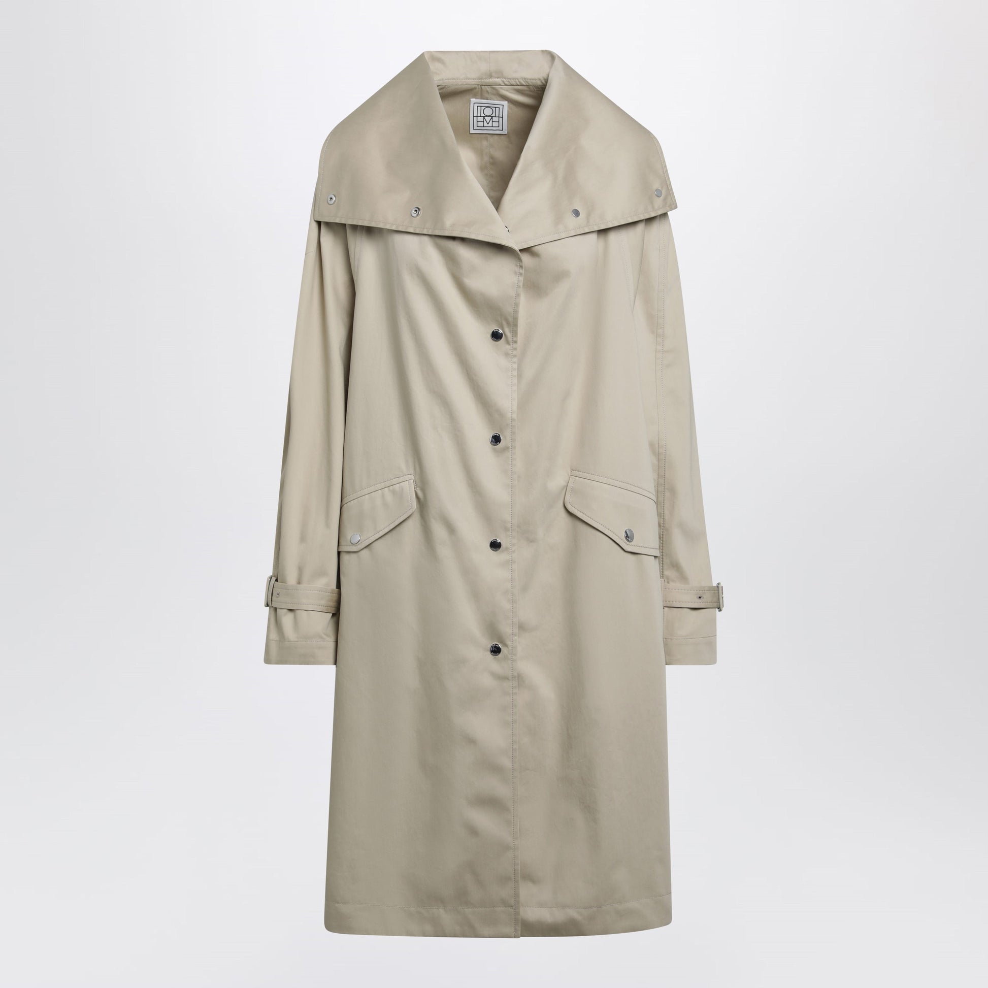 Toteme Oversize Organic Cotton Trench Coat In Beige Women TOTEME
