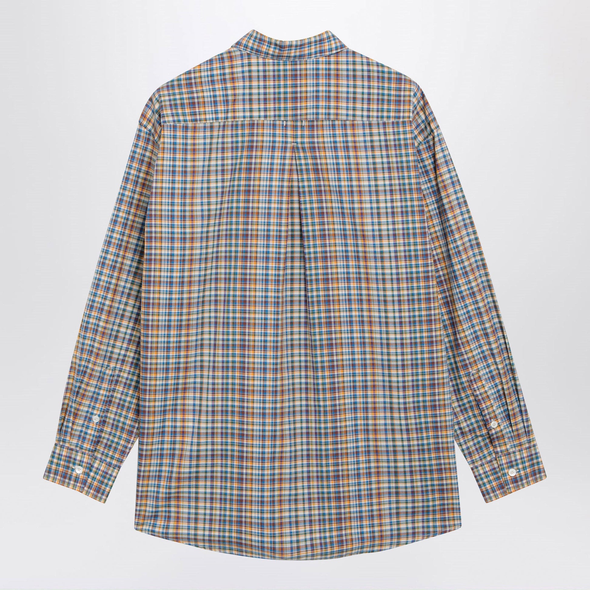 Toteme Oversized Checked Shirt In Blue/Orange Organic Cotton Women TOTEME