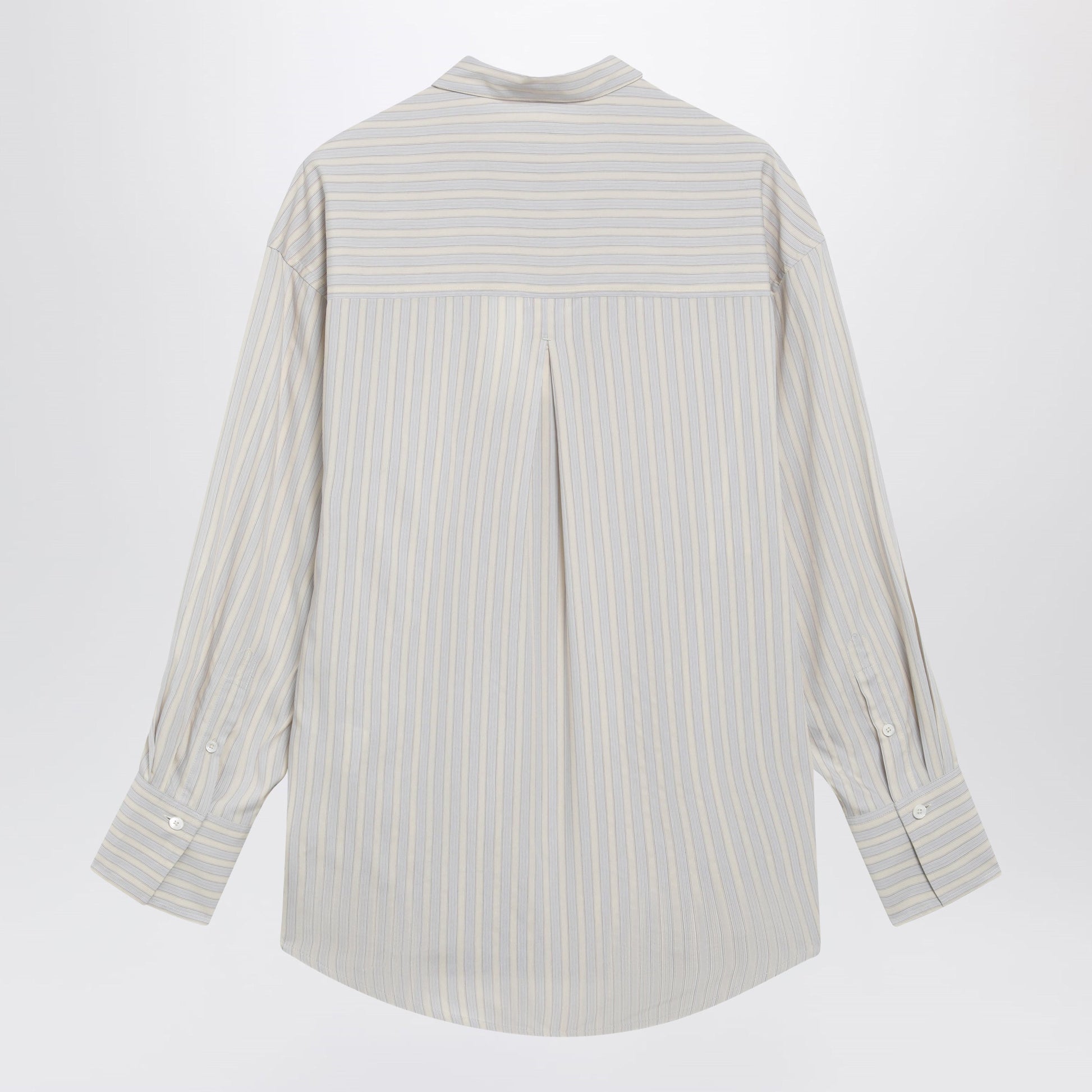 Toteme Oversized Yellow/Sky Blue Striped Shirt In Viscose And Silk Women TOTEME