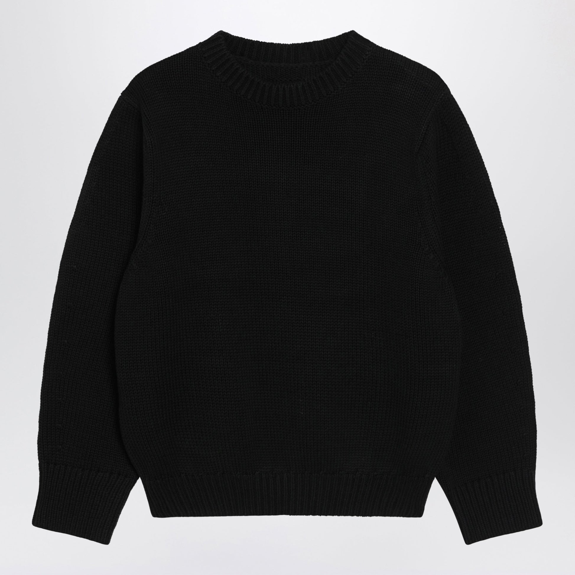 Toteme Oversized Crewneck Sweater In Black Cotton Women TOTEME