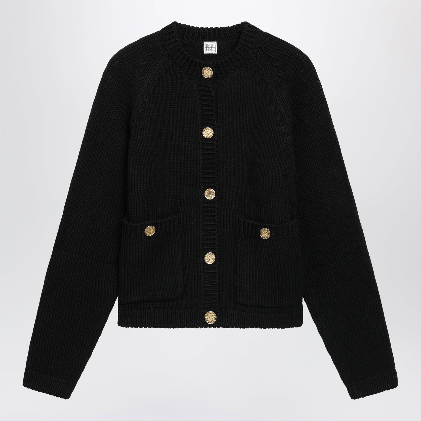 Toteme Black Organic Cotton Cardigan Women TOTEME