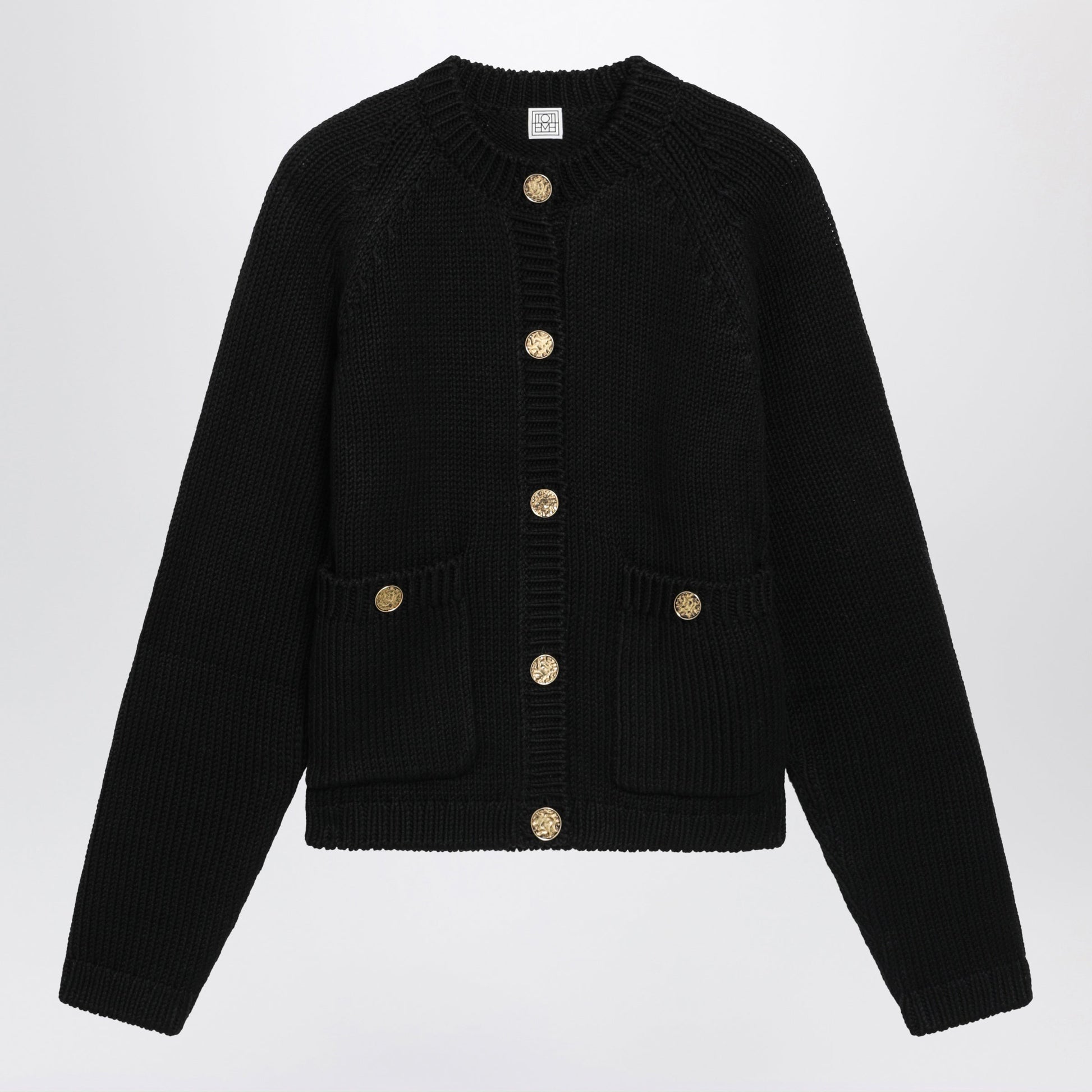 Toteme Black Organic Cotton Cardigan Women TOTEME