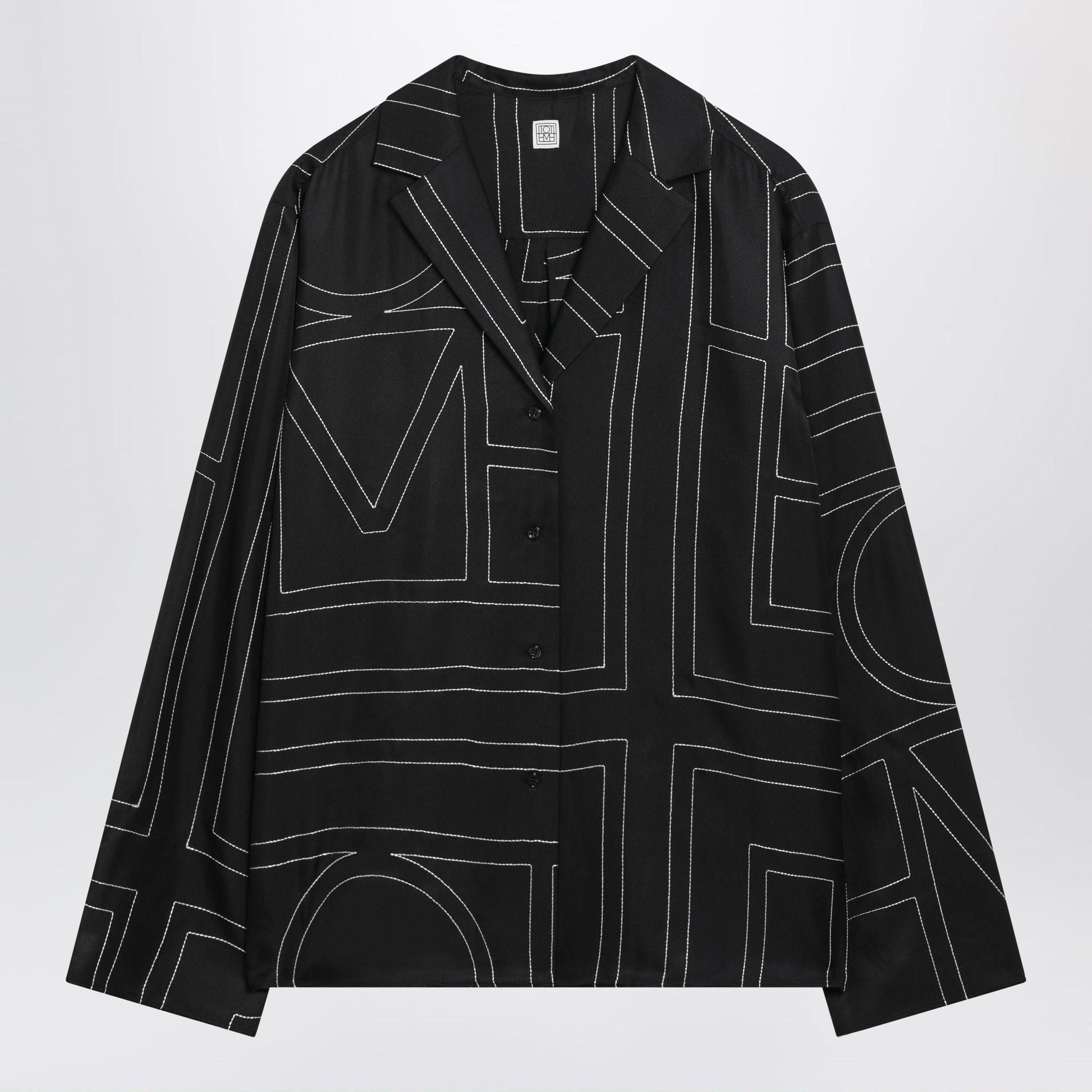 Toteme Black Silk Monogram Shirt Women TOTEME