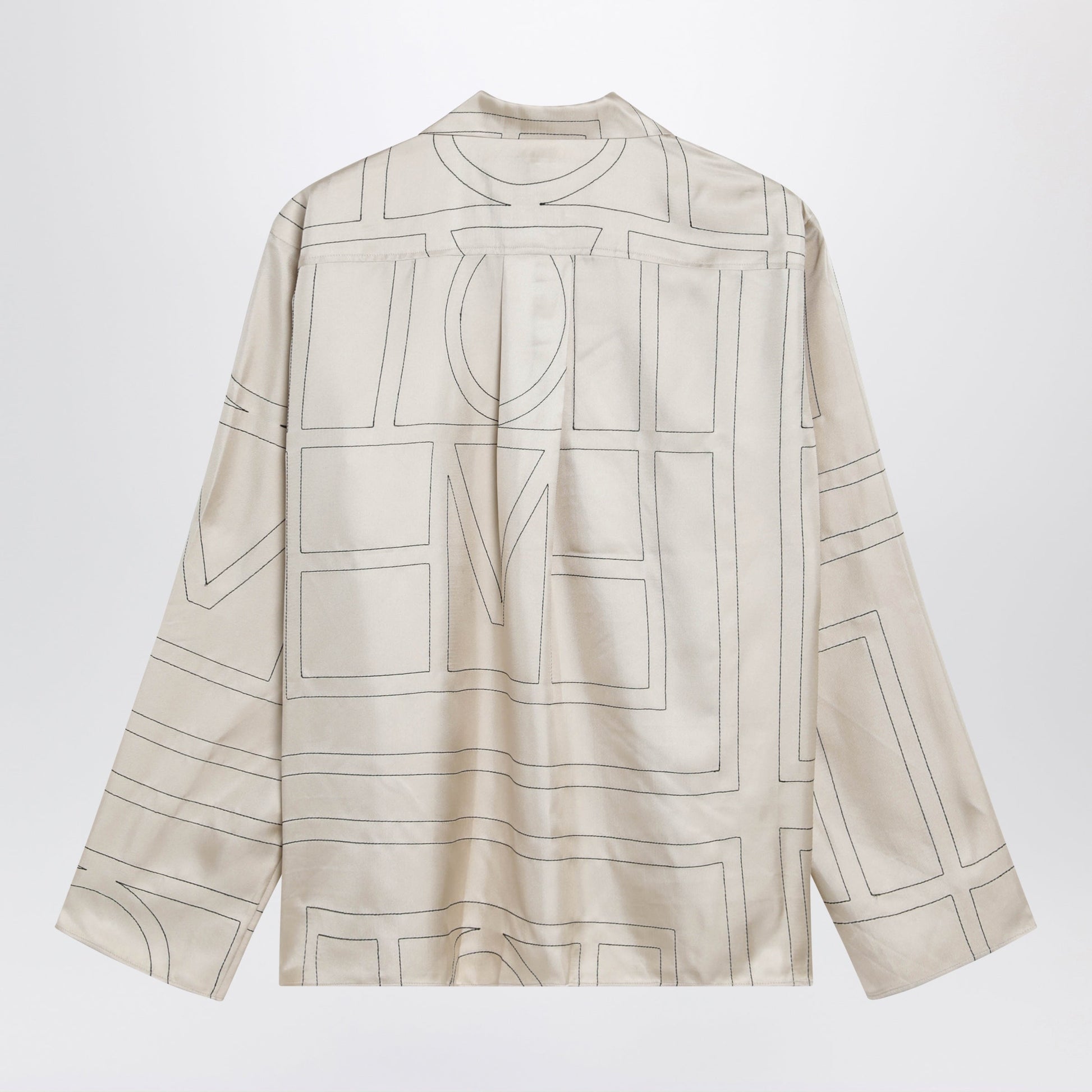 Toteme Ivory Silk Shirt With Monogram Women TOTEME