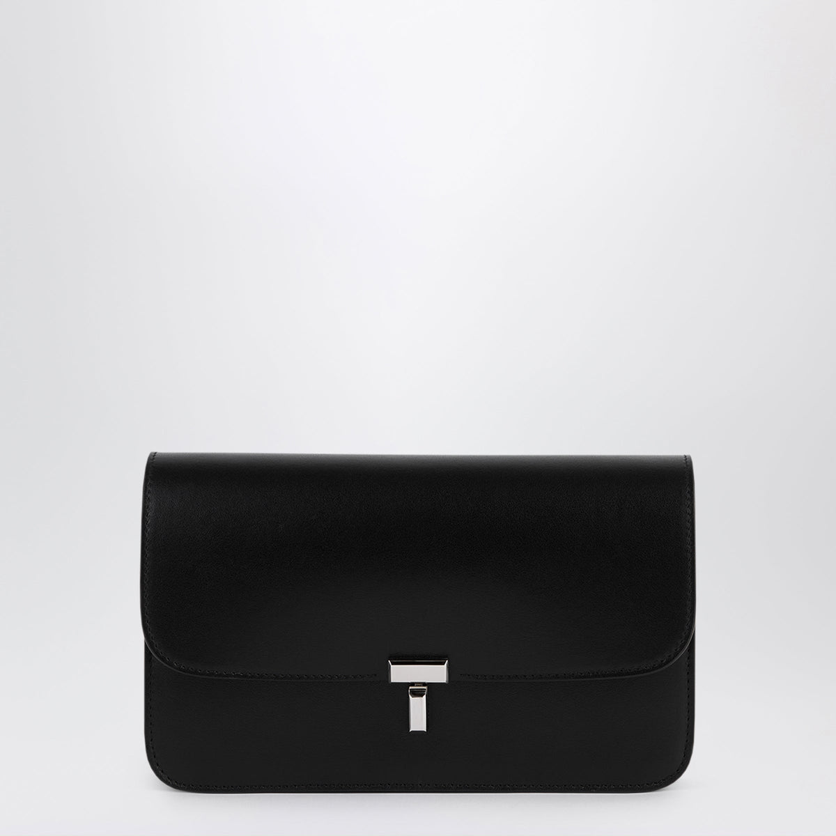 Toteme Black Leather Clutch Bag With T-Lock Closure Women TOTEME