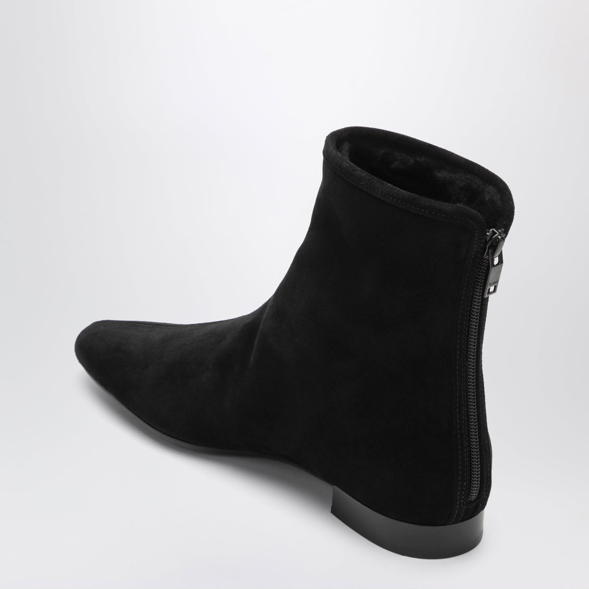 Toteme Black Pointed Ankle Boots In Suede Women TOTEME