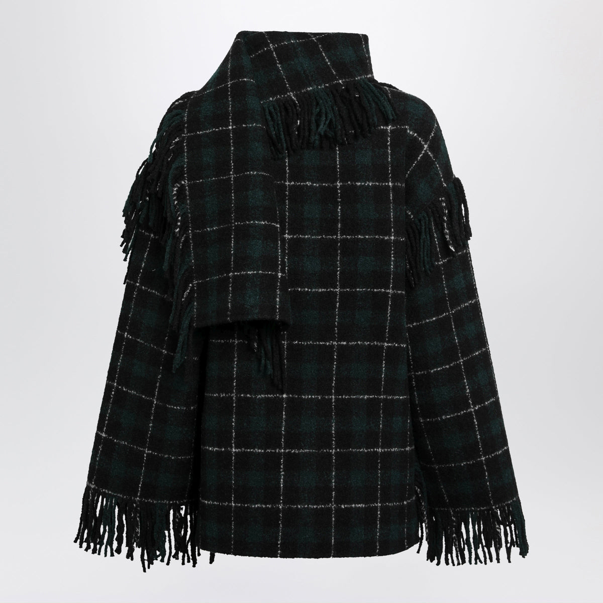 Toteme Black/Green Check Jacket With Scarf Women TOTEME