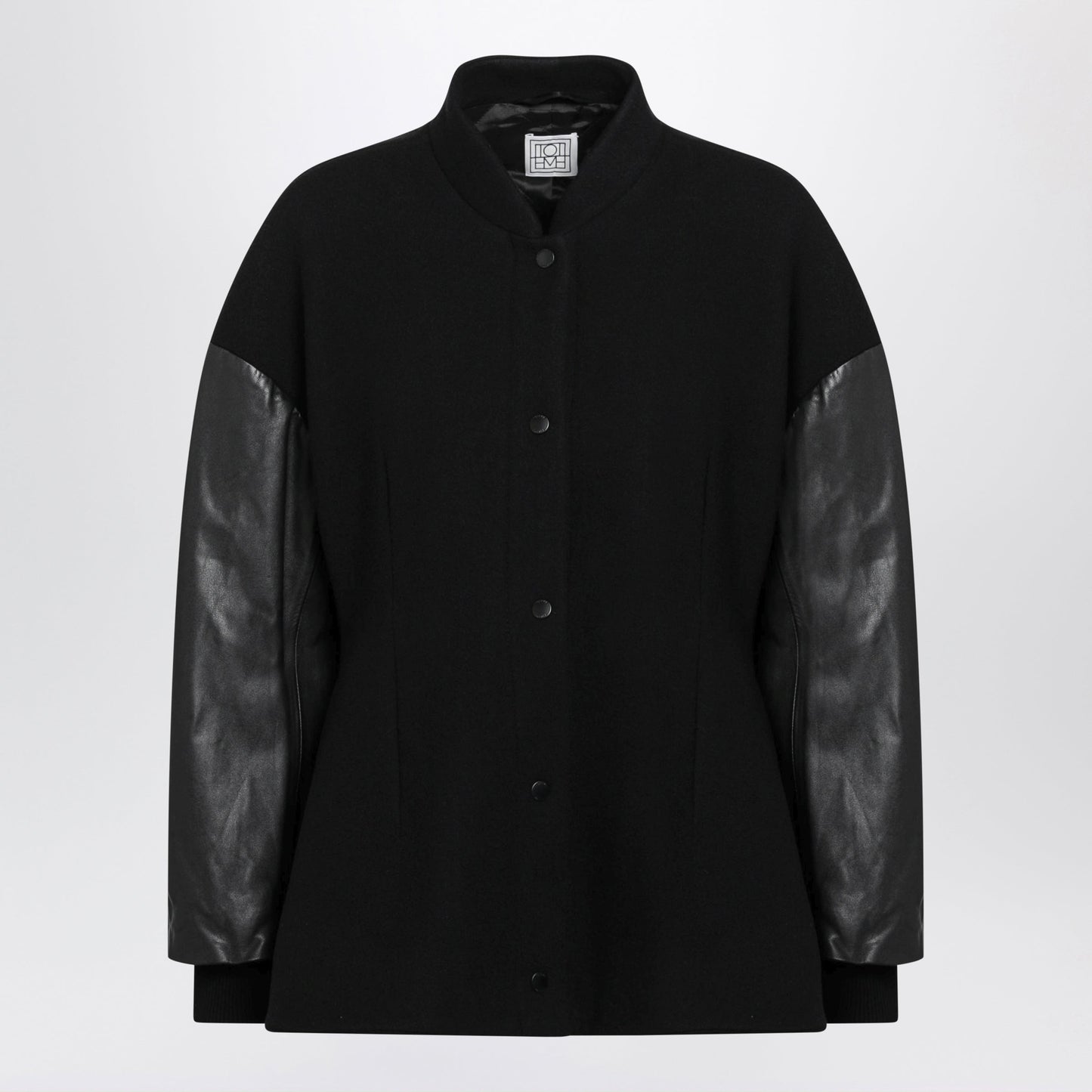 Toteme Black College Jacket In Wool And Cashmere Blend Women TOTEME