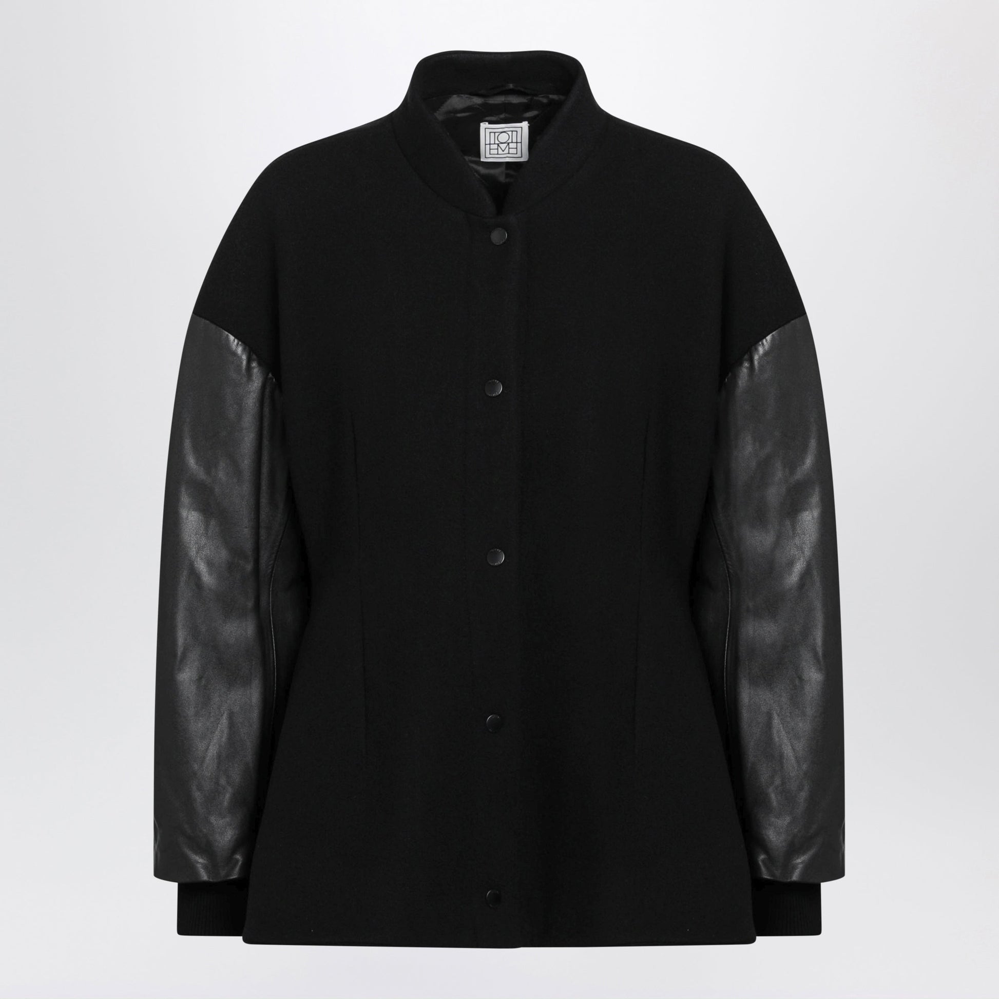 Toteme Black College Jacket In Wool And Cashmere Blend Women TOTEME