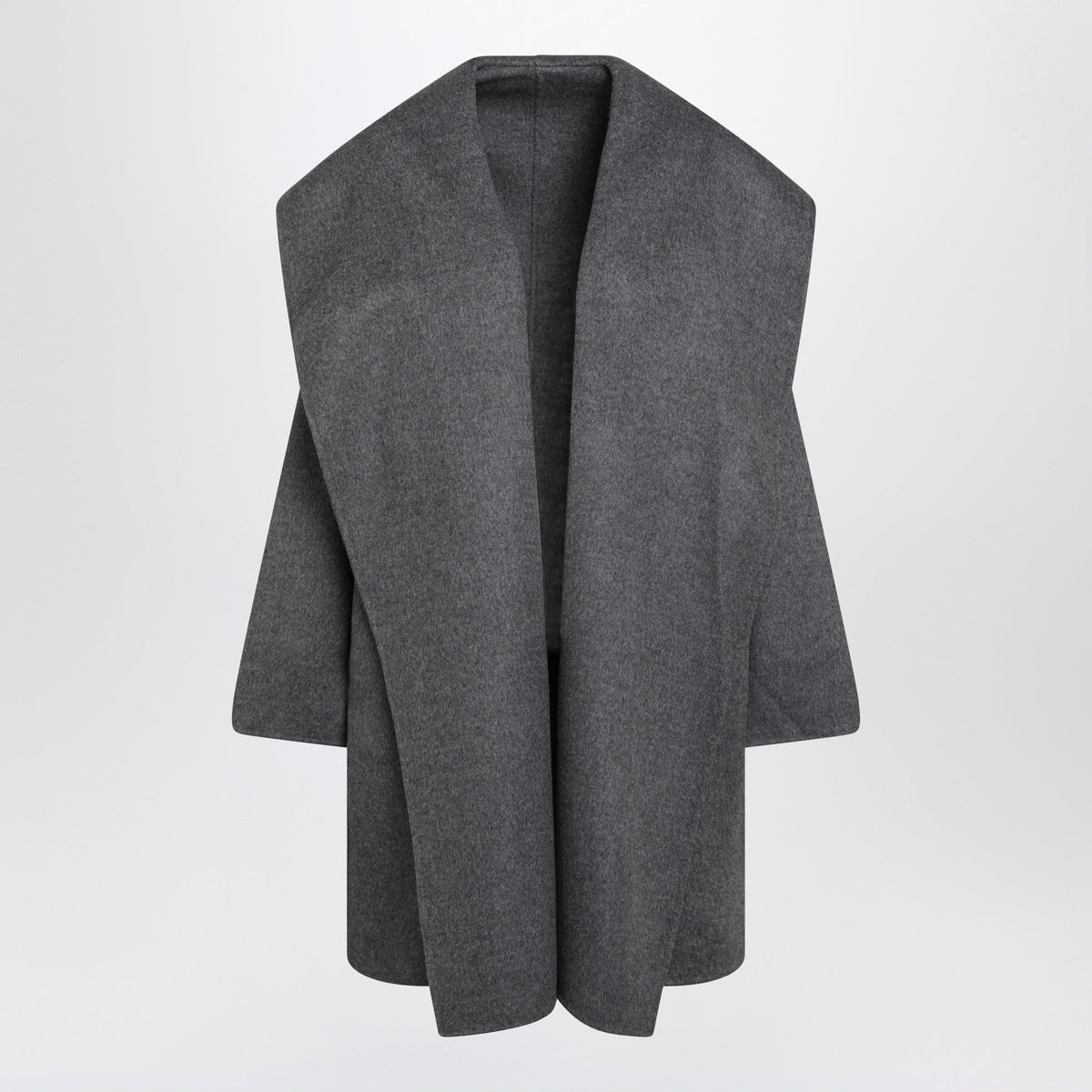 Toteme Light Grey Wool Hooded Coat Women TOTEME