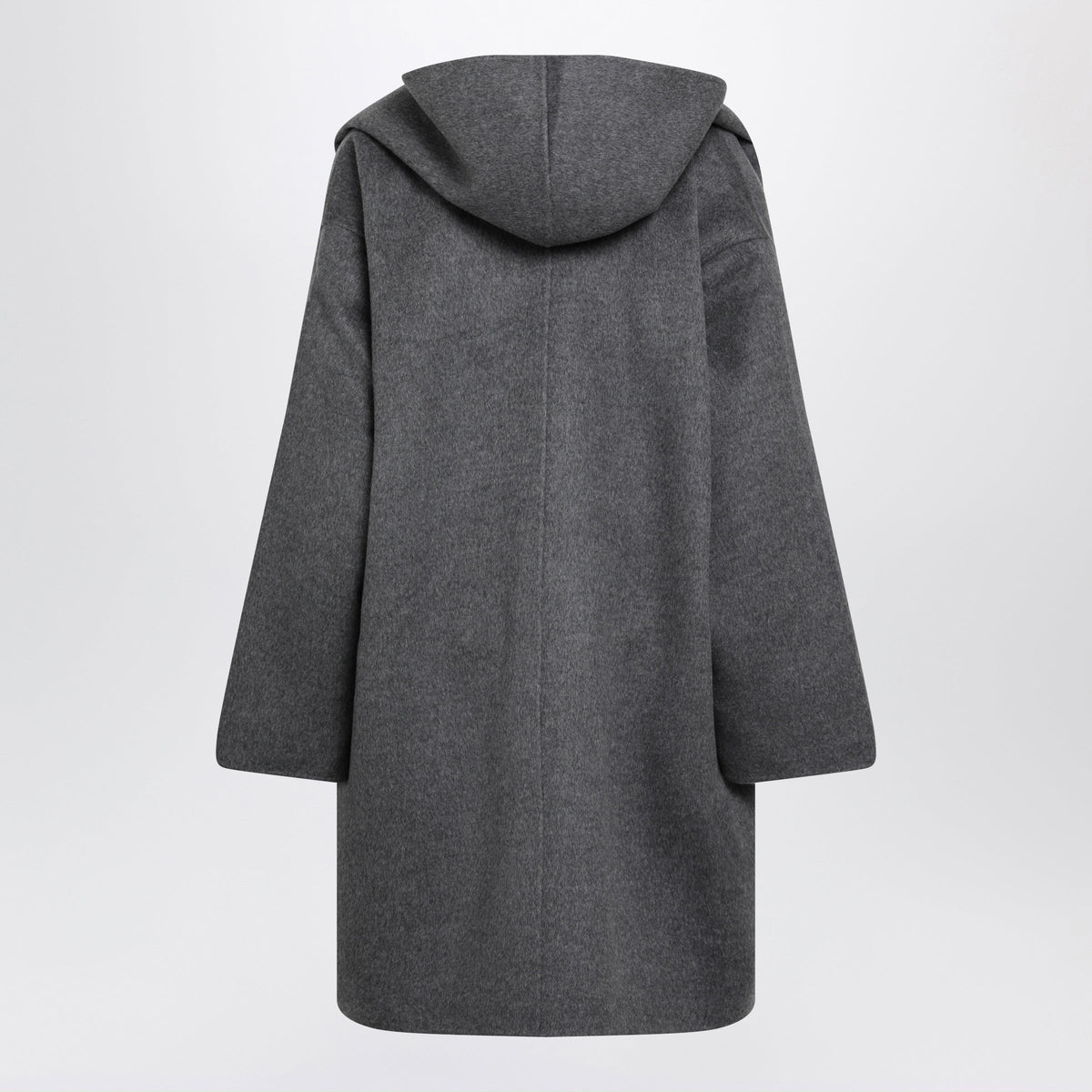 Toteme Light Grey Wool Hooded Coat Women TOTEME