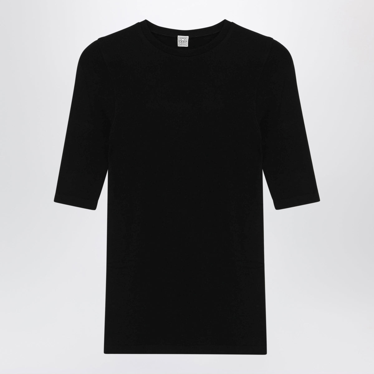 Toteme Black Compact Jersey Top Women TOTEME