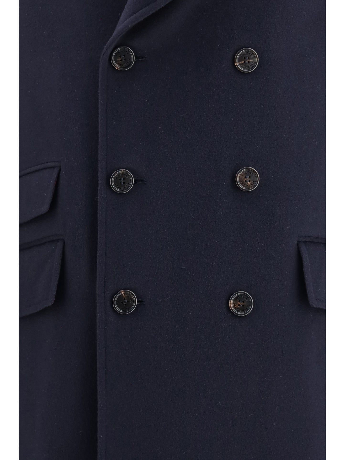 Brunello Cucinelli Men Double-Breasted Wool Coat BRUNELLO CUCINELLI