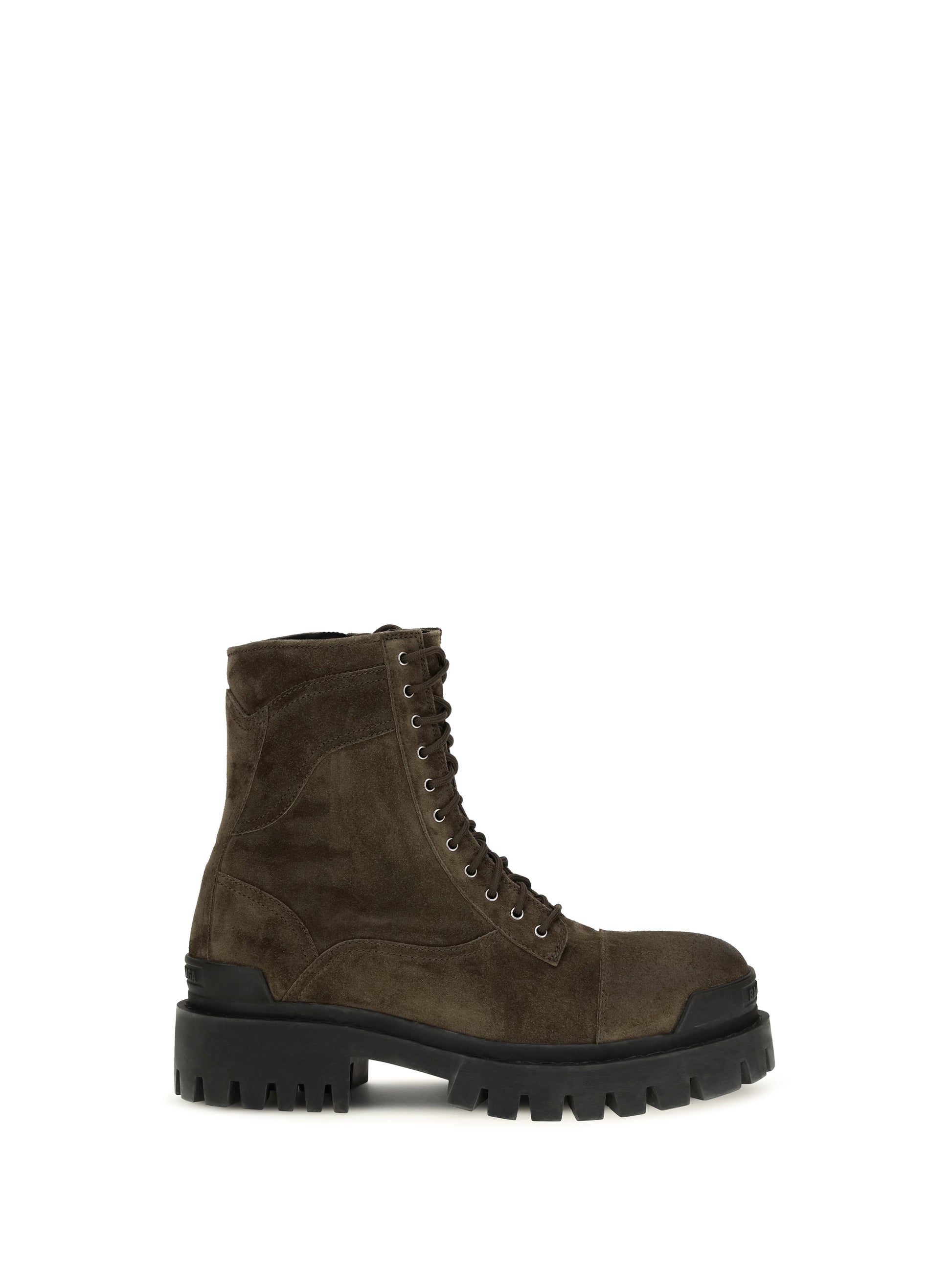 Balenciaga Men Combat Strike Waxed Suede Calf Leather Boots BALENCIAGA