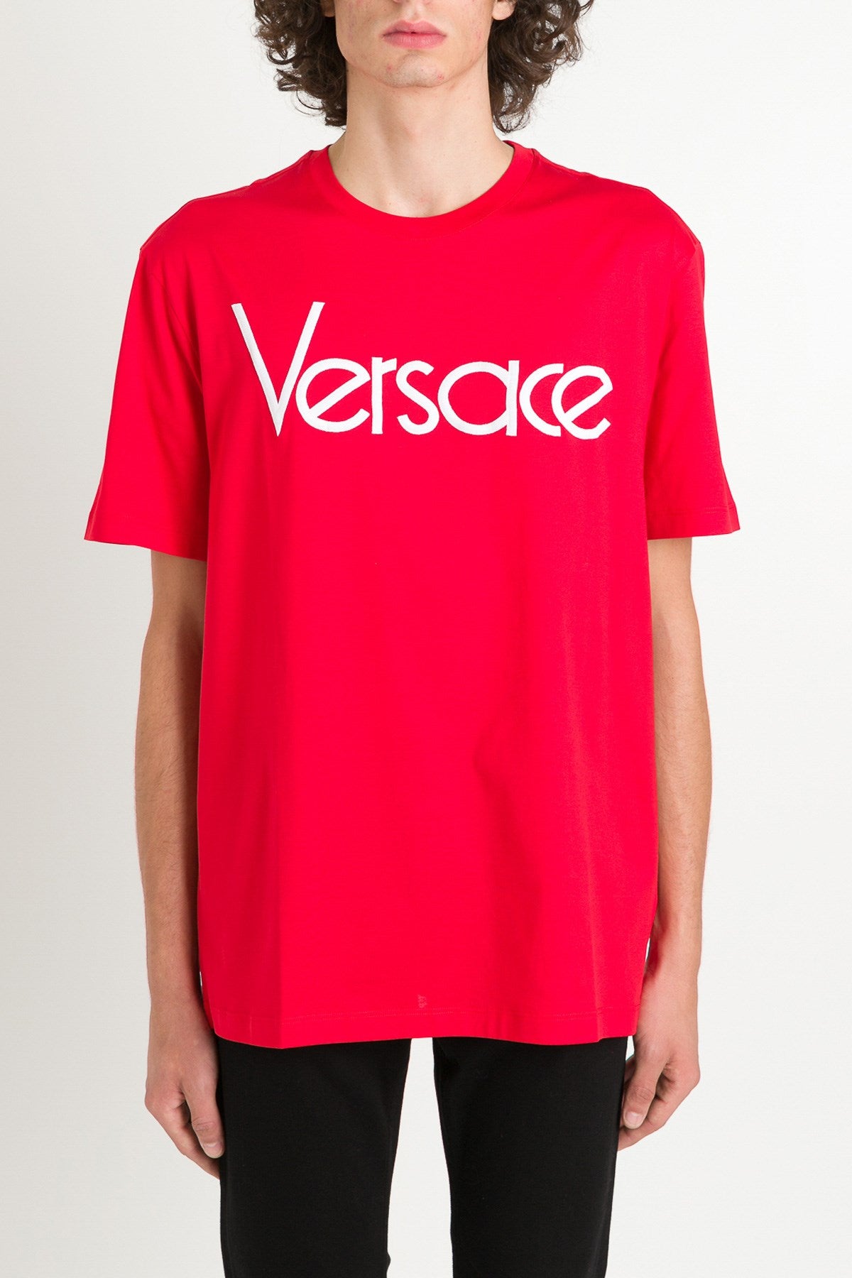 Versace Men Embroidered Logo Tee VERSACE