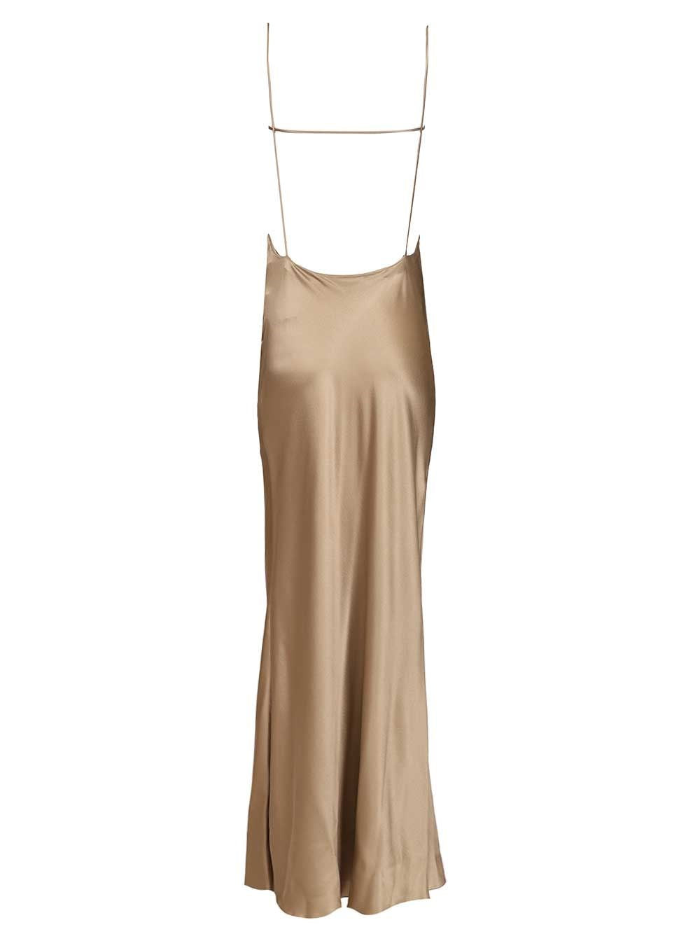 Saint Laurent Women Long Silk Satin Dress SAINT LAURENT