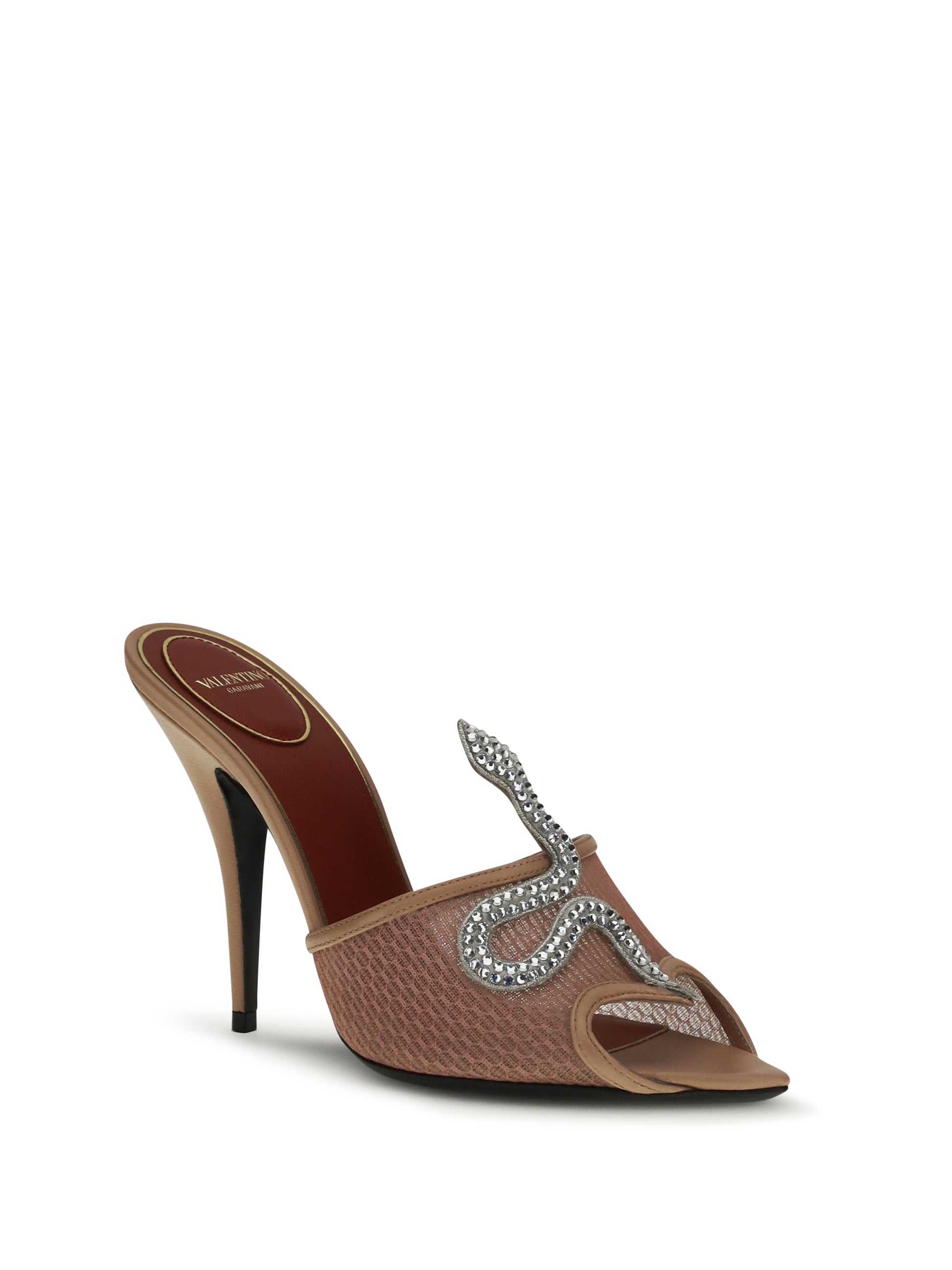 Valentino Garavani Women Coeur Vipère Sandals With Mesh VALENTINO GARAVANI
