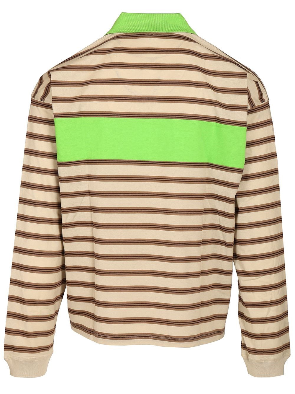 Versace Men Striped Cotton Polo Shirt With Inlay VERSACE