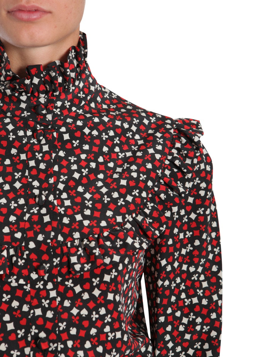 Saint Laurent Women Stand Up Collar Blouse
