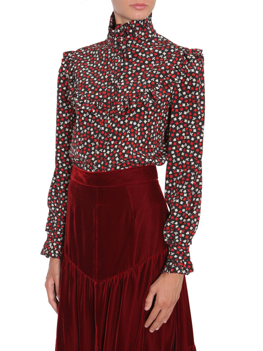 Saint Laurent Women Stand Up Collar Blouse