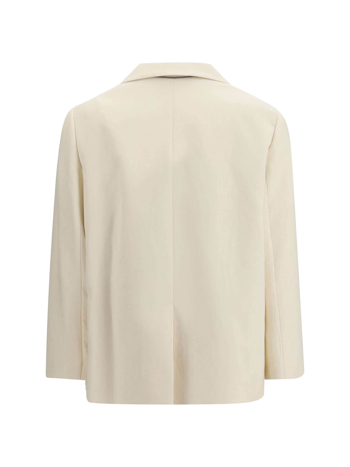 Brunello Cucinelli Women Fluid Twill Jacket In Viscose And Linen With Monile BRUNELLO CUCINELLI