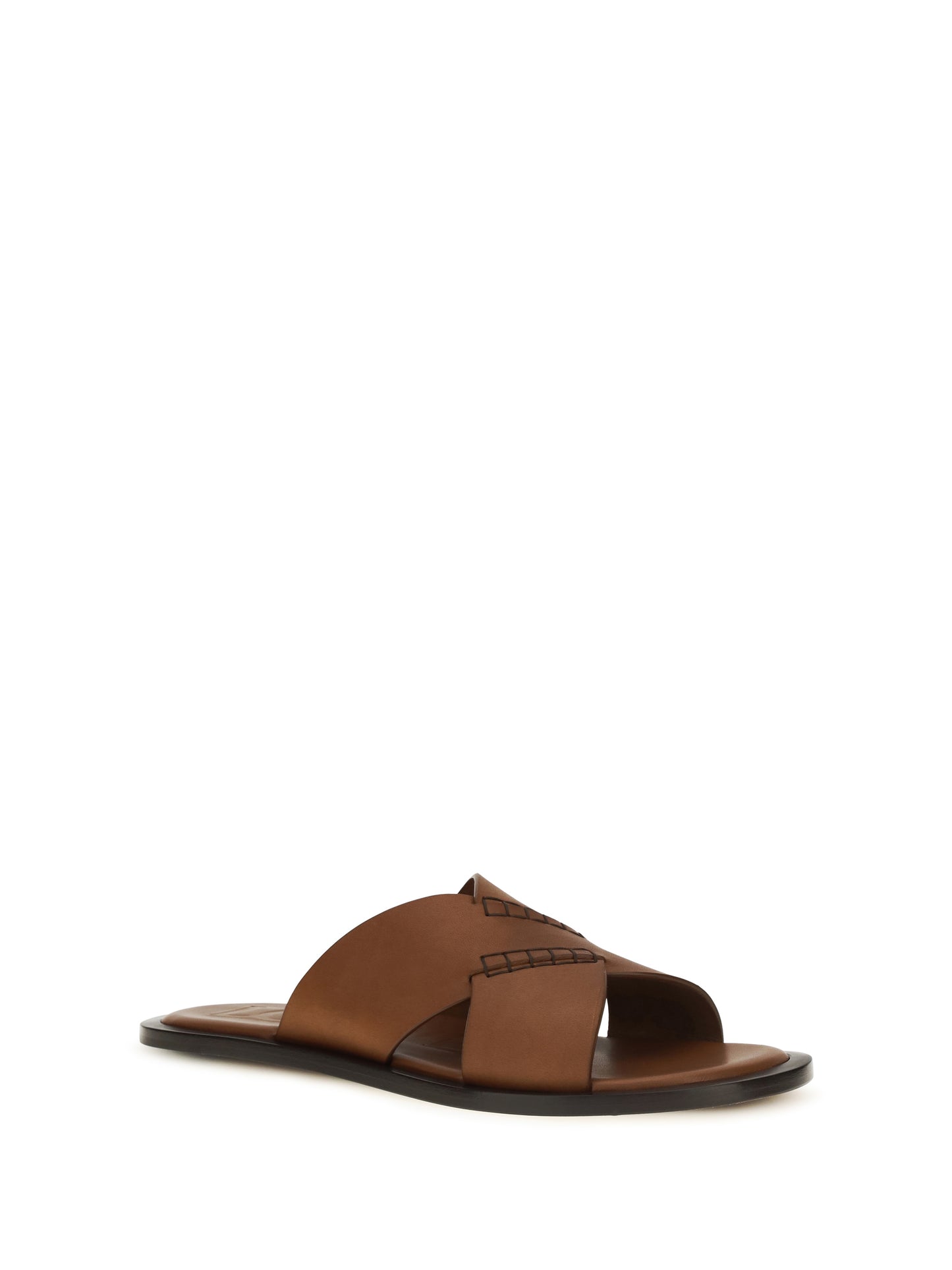 Loewe Men Flex Cross Leather Slide Sandals LOEWE