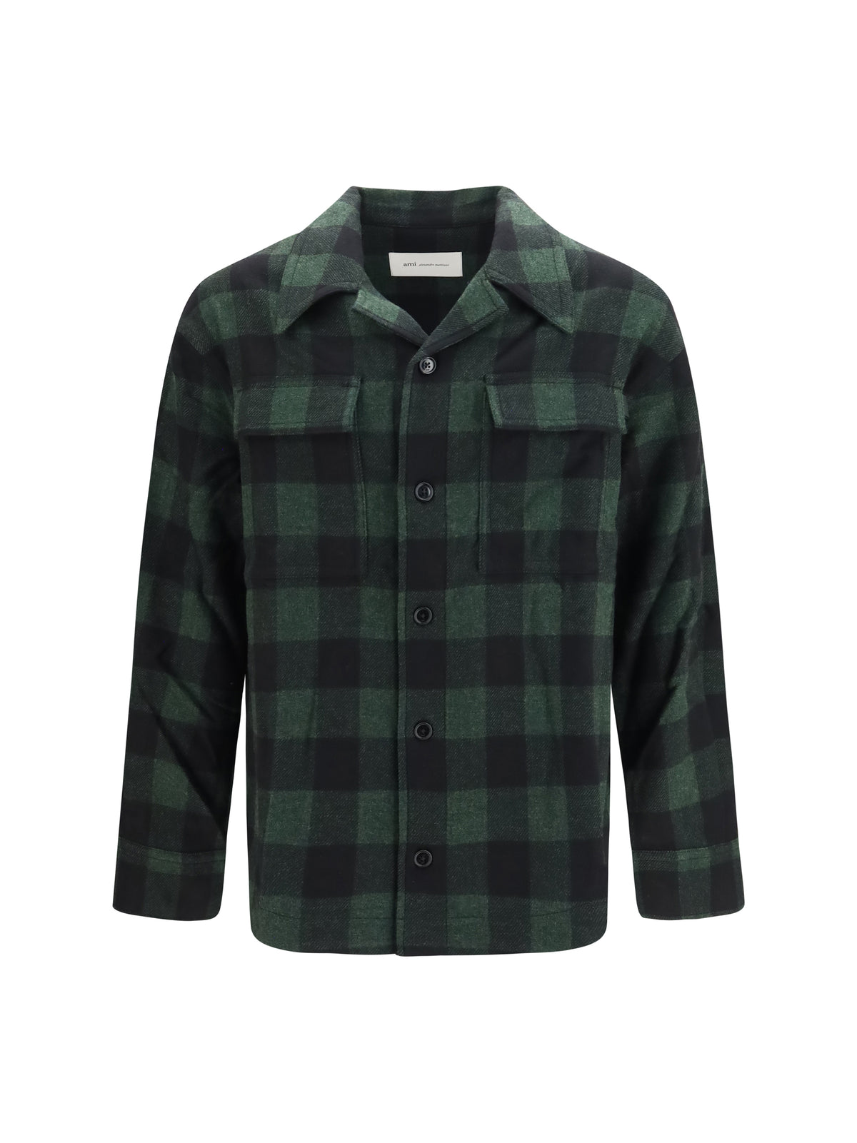Ami Paris Men Checked Virgin Wool Shirt AMI PARIS
