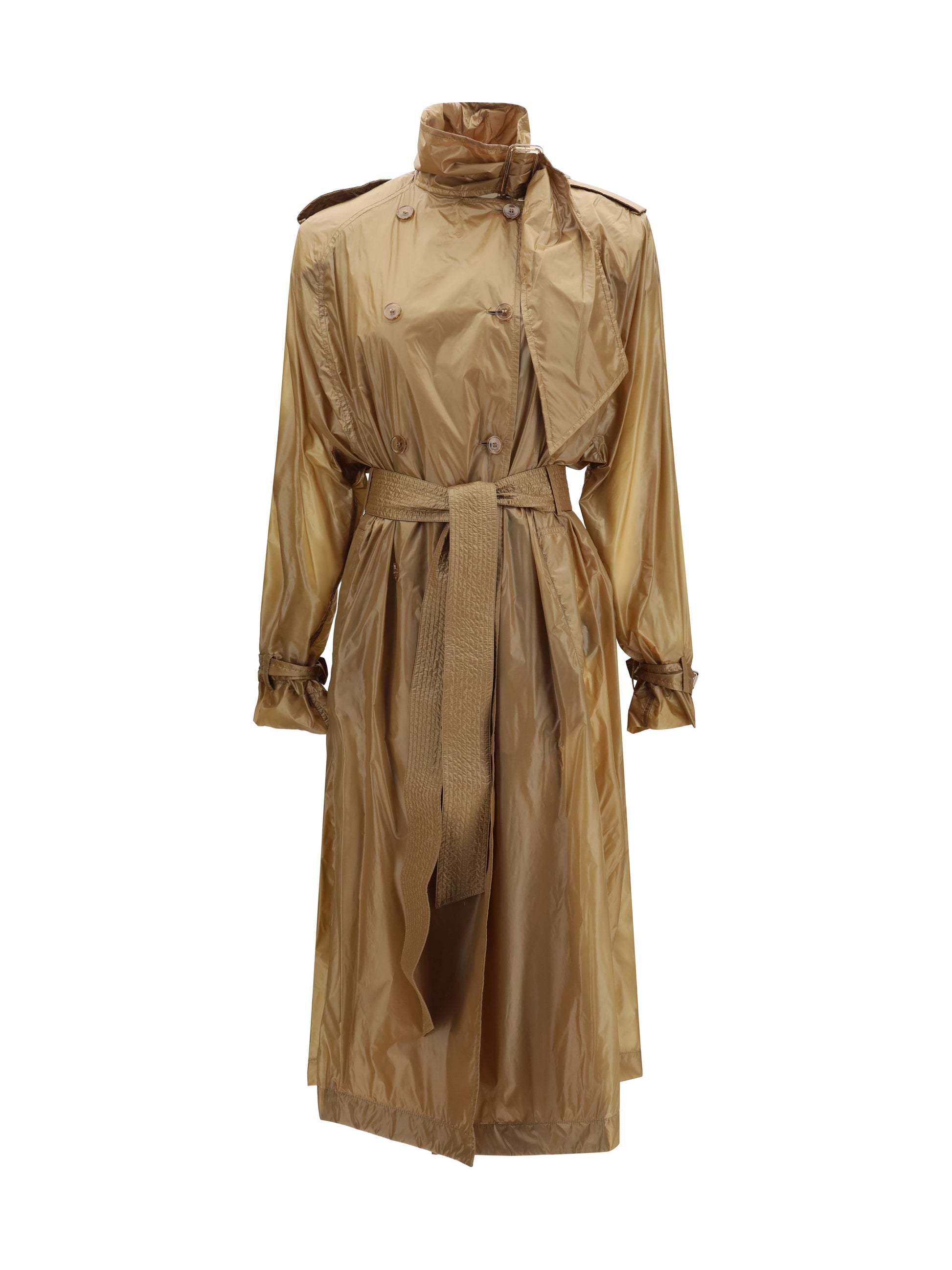 Saint Laurent Women Translucent Technical Fabric Trench With Lavallière Collar SAINT LAURENT
