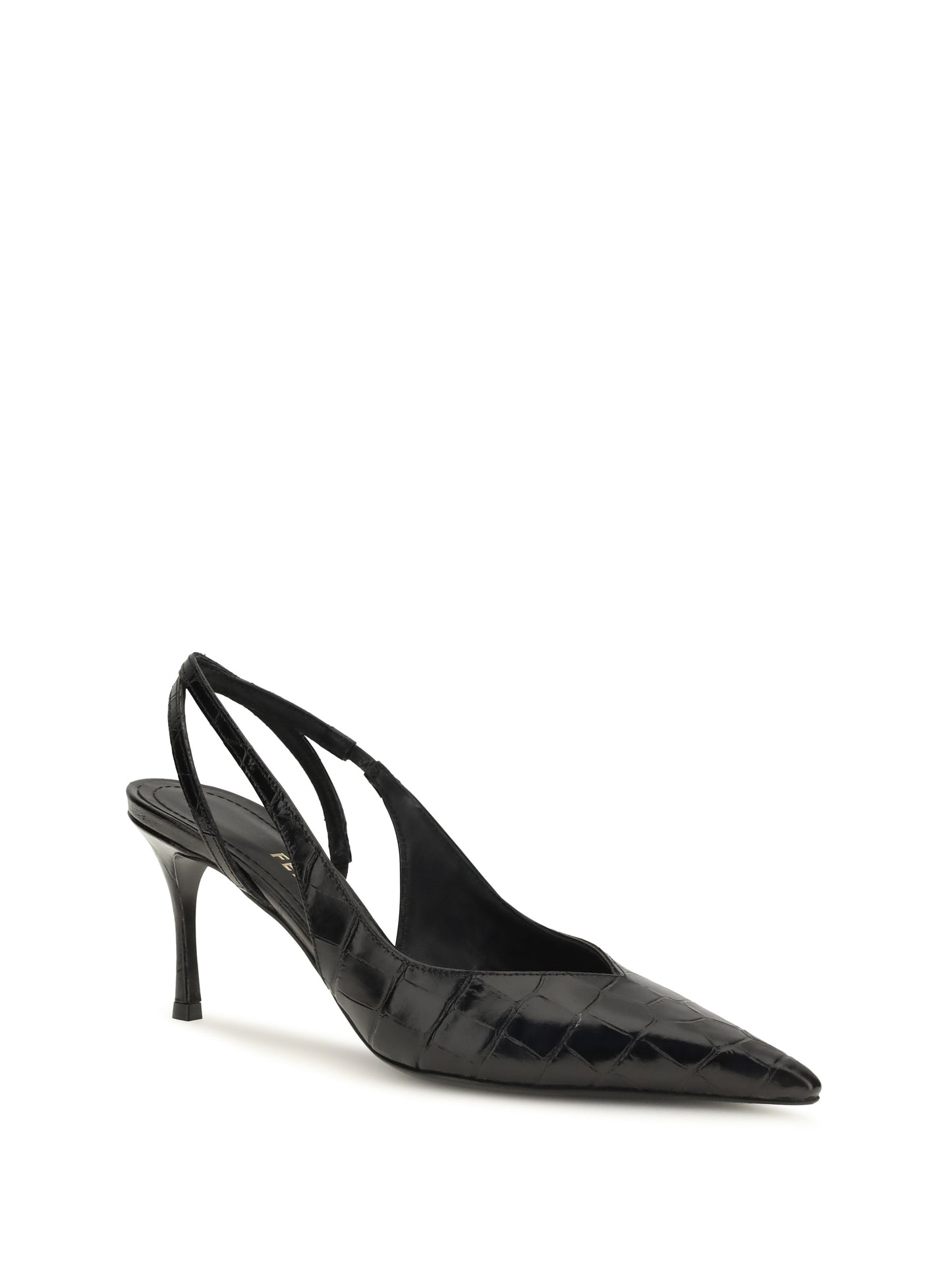 Ferragamo Women Crocodile-Effect Leather Slingback Pumps FERRAGAMO