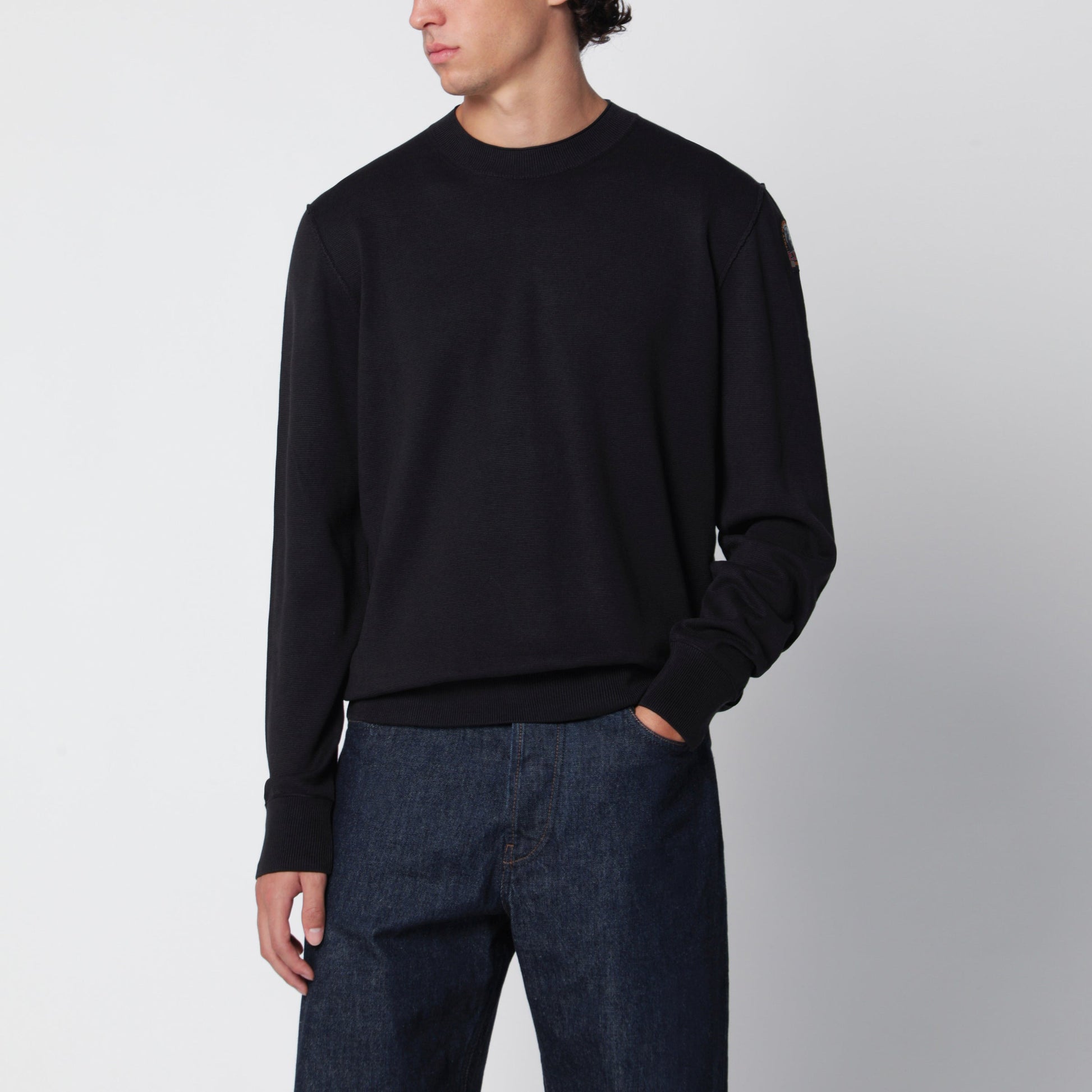 Parajumpers Basic Braw Black Cotton-Blend Sweater Men PARAJUMPERS