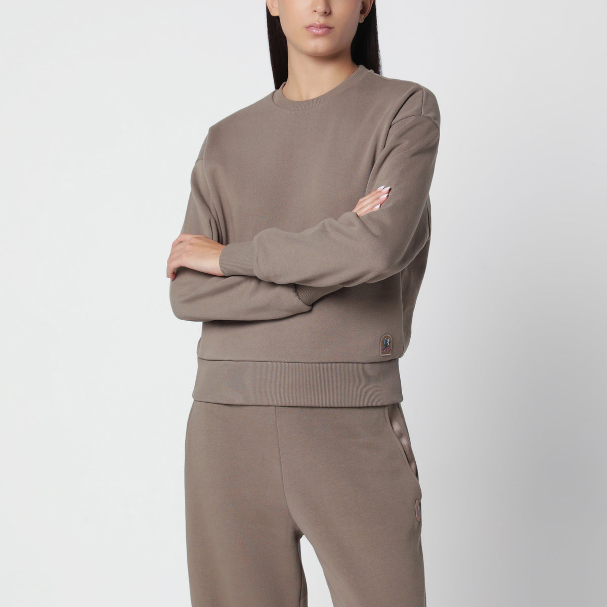 Parajumpers Slate Mud Cotton Crew-Neck Sweatshirt Women PARAJUMPERS